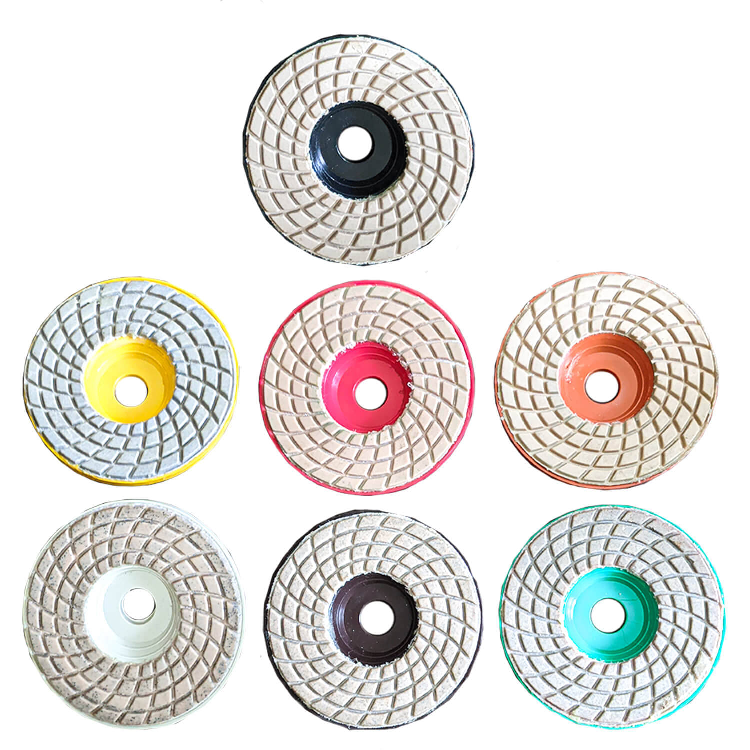     			Diamond Polishing Pads for Glass Granite Marble Concrete Stone WetDry Grit 0-6 7Pc Glass Grinding Tools Glass Polisher (4 inch)