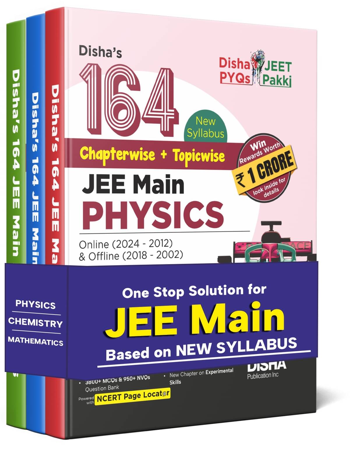    			Disha's 164 New Syllabus Chapter-wise + Topic-wise JEE Main Online (2024 - 2012) & Offline (2018 - 2002) Physics, Chemistry & Mathematics Previous Yea