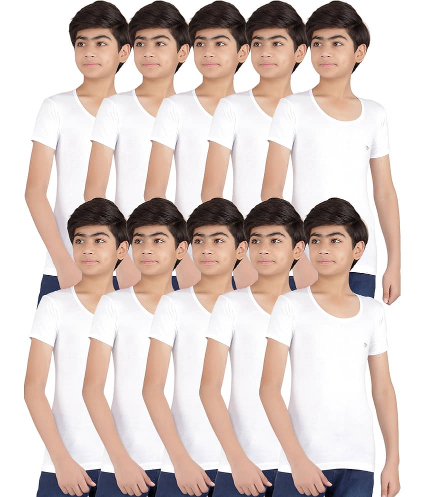 Dollar lehar Pack of 3 Boys Cotton Vest ( White ) - Nightwear & Loungewear | Buy online on ZillyBuy