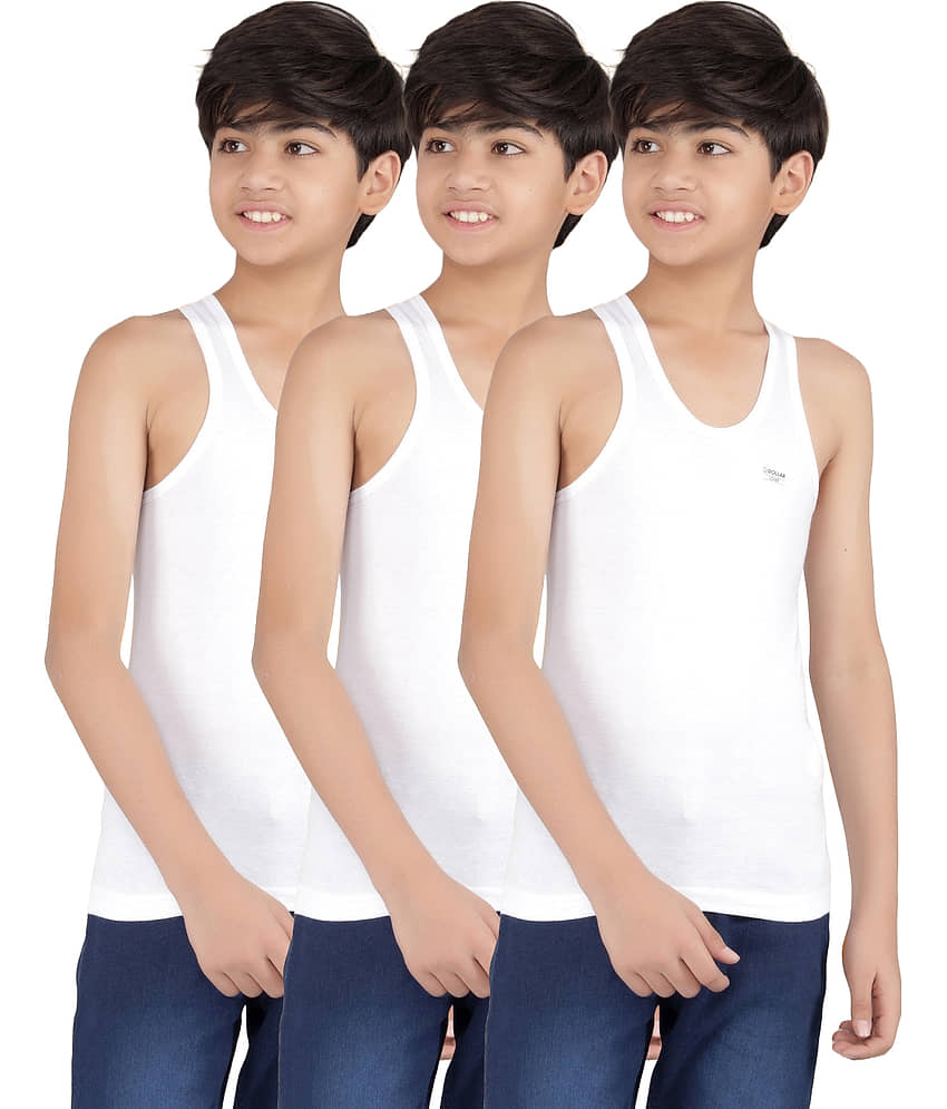 Dollar lehar Pack of 3 Boys Cotton Vest ( White ) - Nightwear & Loungewear | Buy online on ZillyBuy