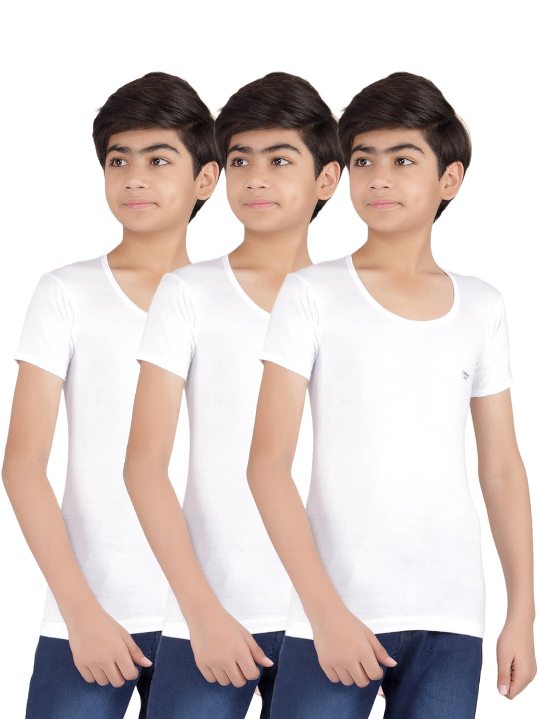 Dollar lehar Pack of 3 Boys Cotton Vest ( White ) - Nightwear & Loungewear | Buy online on ZillyBuy
