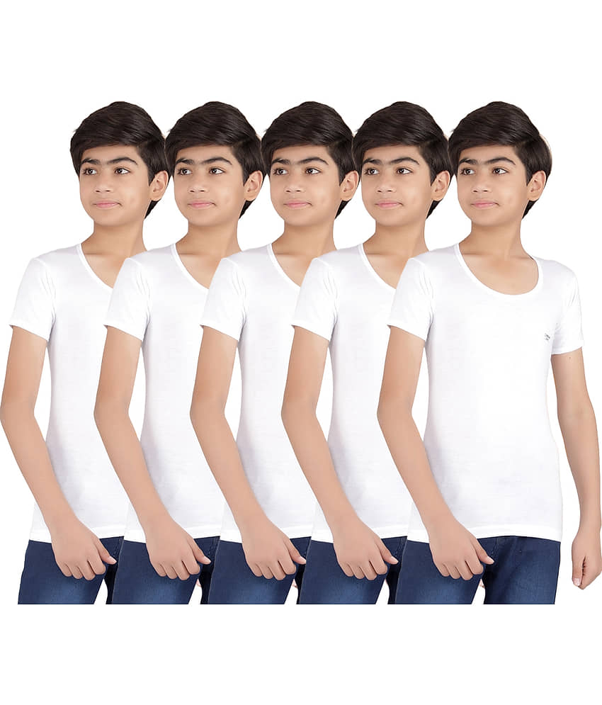 Dollar lehar Pack of 3 Boys Cotton Vest ( White ) - Nightwear & Loungewear | Buy online on ZillyBuy