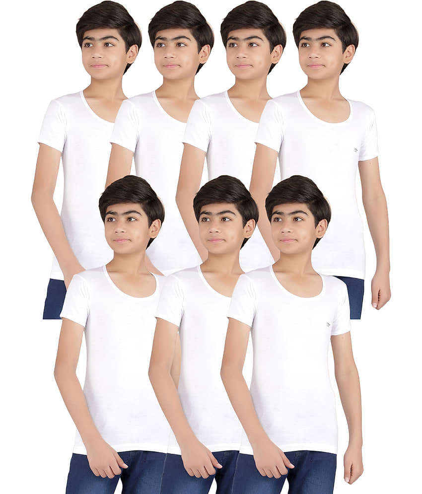 Dollar lehar Pack of 3 Boys Cotton Vest ( White ) - Nightwear & Loungewear | Buy online on ZillyBuy