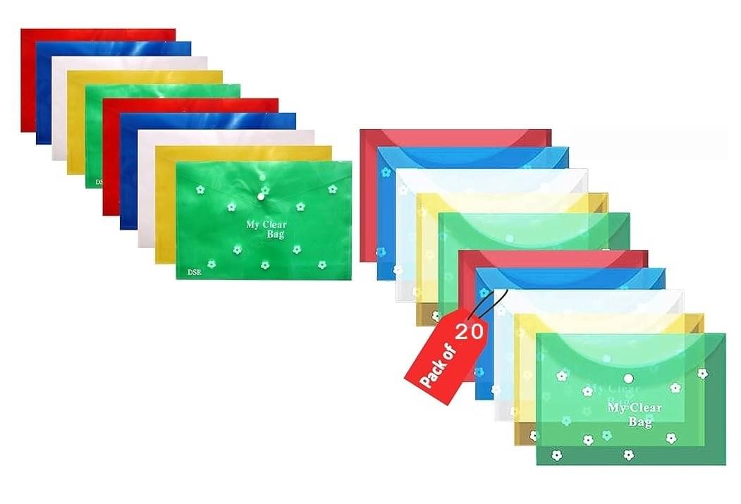 Eclet Multicolor My Clear Bag Folder ( Pack of 20 ) Eclet Multicolor My Clear Bag Folder ( Pack of 20 )