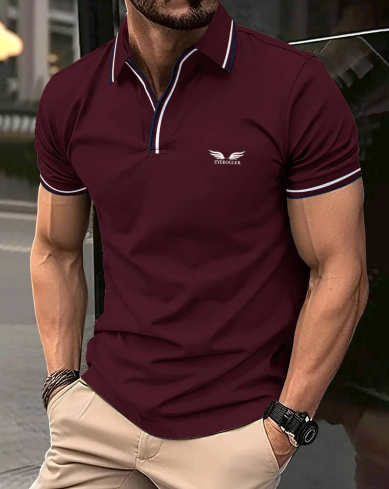 Eyebogler Pack of 1 Polyester Regular Fit Solid Half Sleeves Men's Polo T Shirt ( Red )