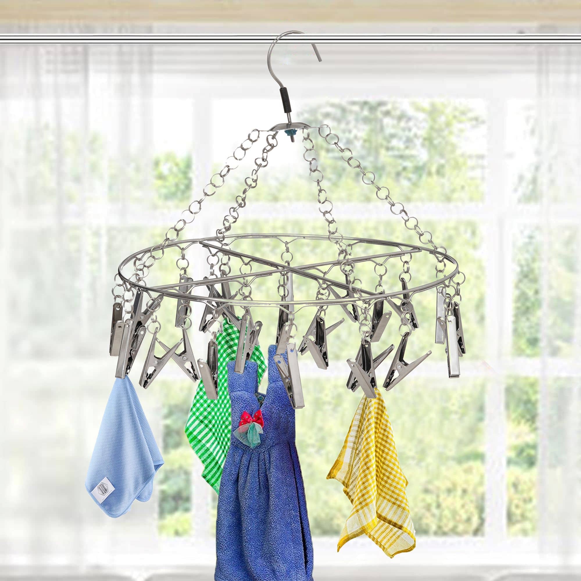 Fashion Bizz 25 Pegs Hanging Cloth Dryer Hanger / Baby Cloths Hanger Stainless Steel Cloth Clips  (Steel)