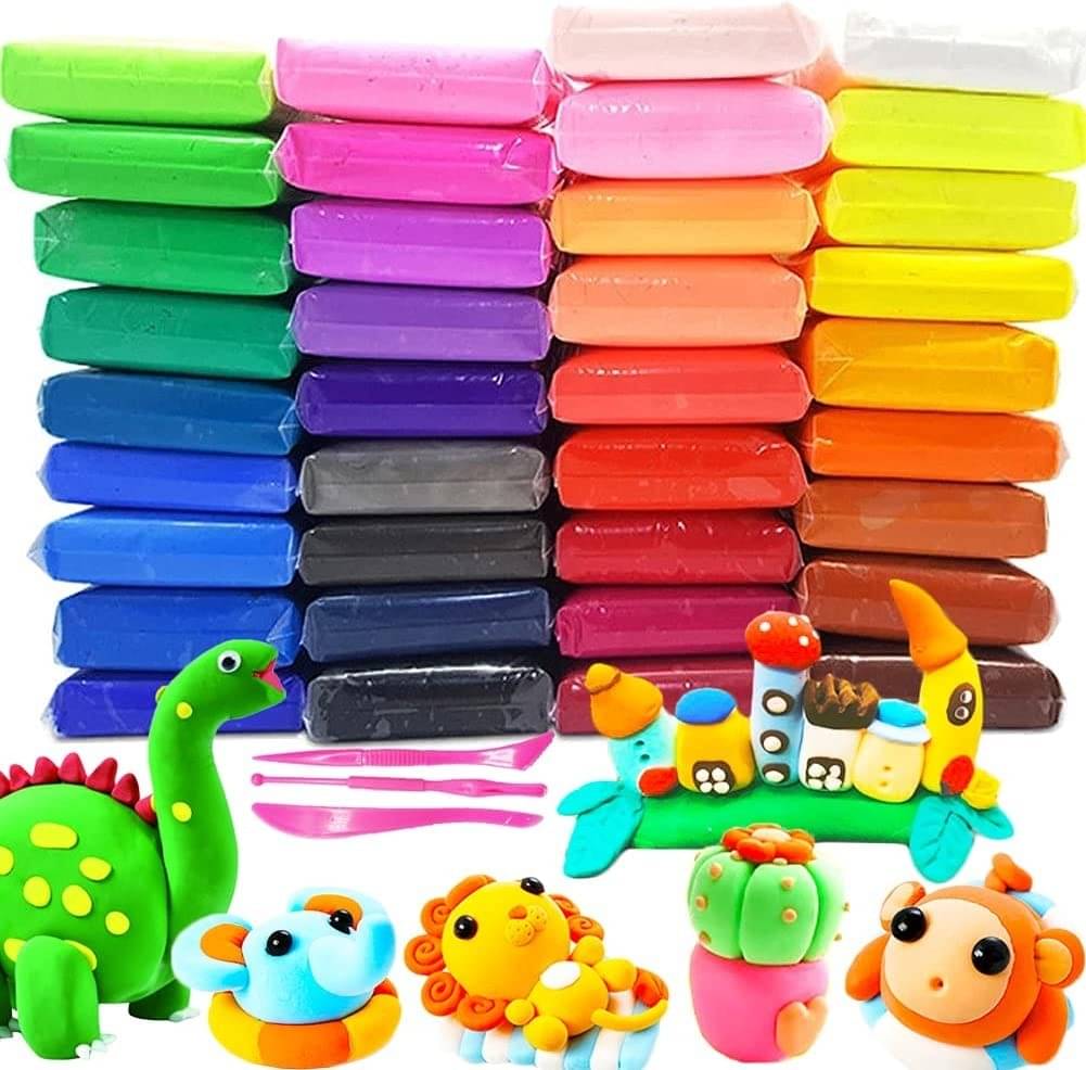     			Freedy (Pack of 12) Air Dry Clay, Colorful Children Soft Clay, Creative Art Crafts, Gifts for Kids-Multi Color. Non-Toxic Modeling Magic Fluffy Foam Bouncing Clay Putty Kit for Kids with Tools