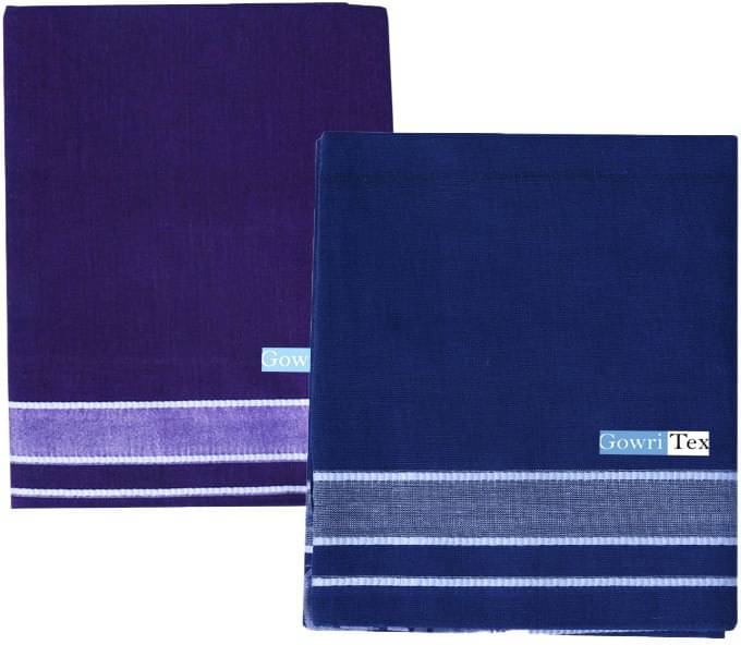     			GOWRI TEX Cotton Blend Men's Dhoti Multicolor ( Pack of 2 )
