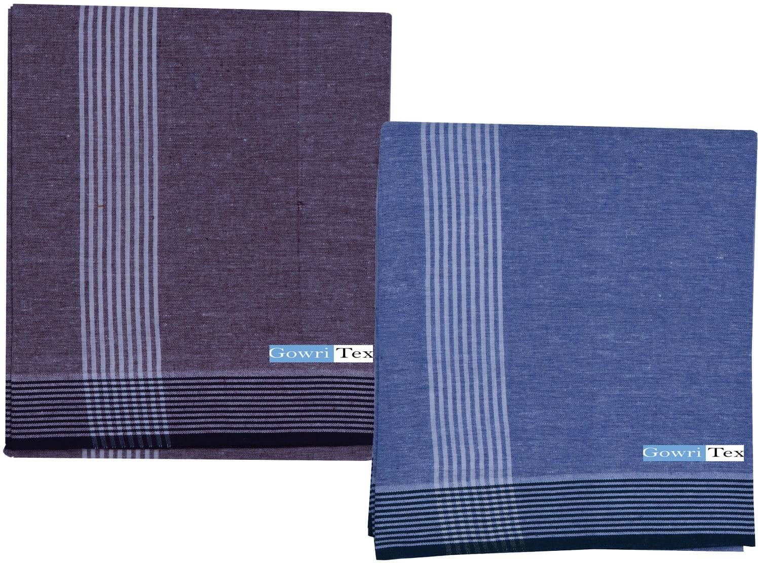 GOWRI TEX Cotton Men's Lungi Multicolor ( Pack of 2 ) GOWRI TEX Cotton Men's Lungi Multicolor ( Pack of 2 )