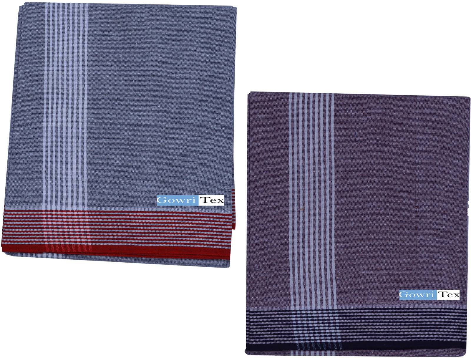     			GOWRI TEX Cotton Men's Lungi Multicolor ( Pack of 2 )