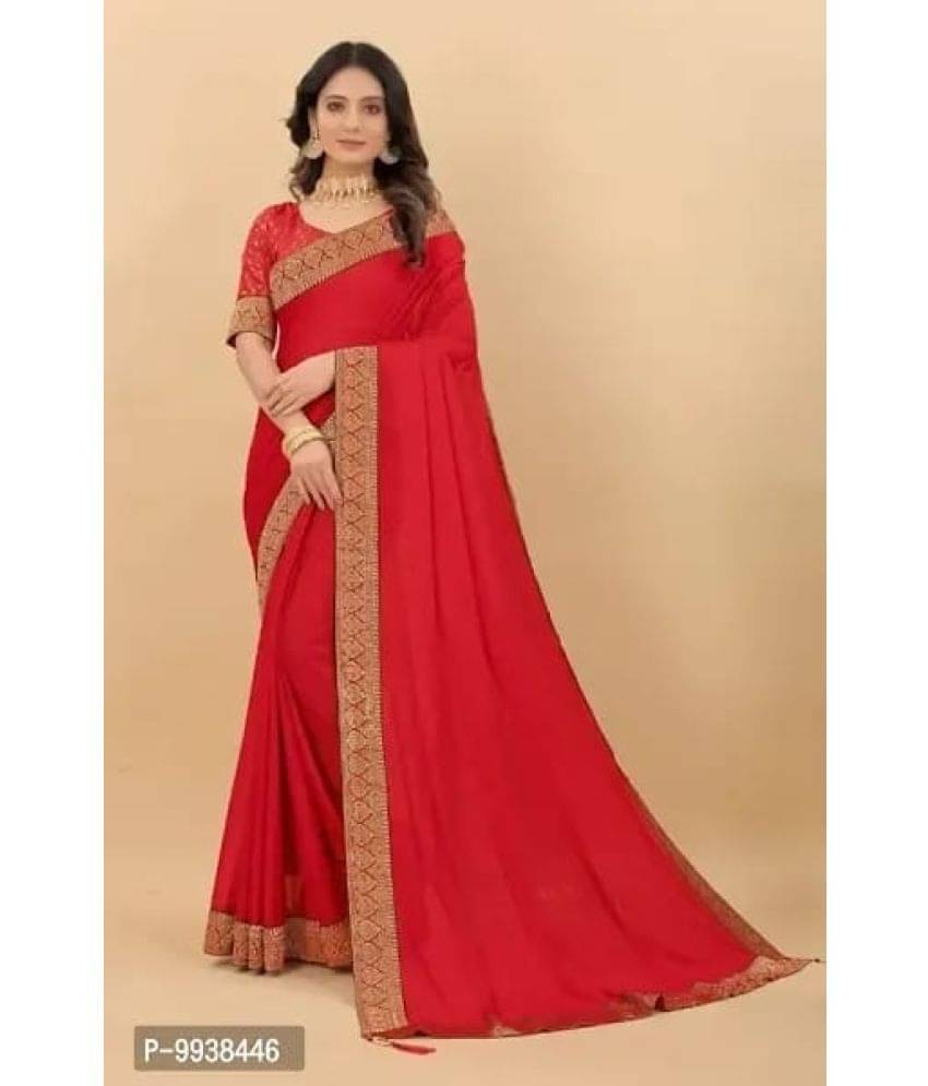 Gullak Art Silk Dyed Saree With Unstitched Blouse Piece ( Red ) Gullak Art Silk Dyed Saree With Unstitched Blouse Piece ( Red )