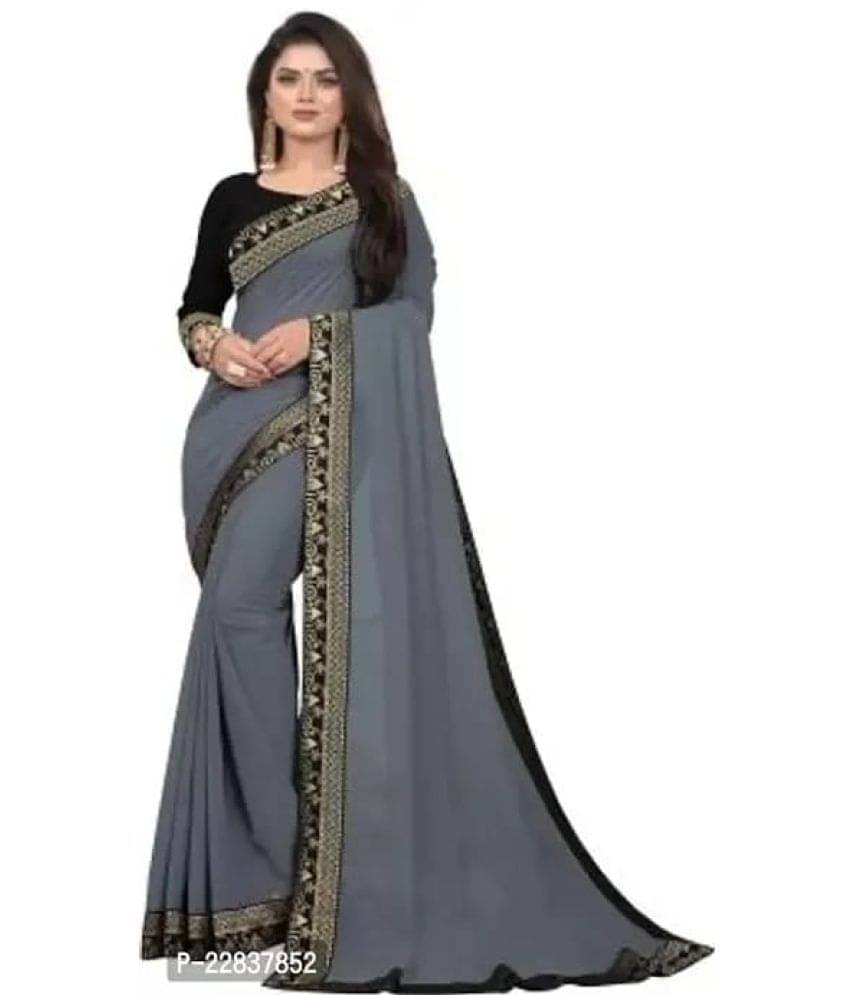     			Gullak Art Silk Dyed Saree With Unstitched Blouse Piece ( Grey )