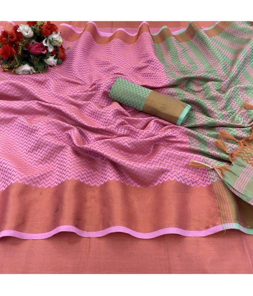 Gullak Art Silk Self Design Saree With Unstitched Blouse Piece ( Pink ) Gullak Art Silk Self Design Saree With Unstitched Blouse Piece ( Pink )