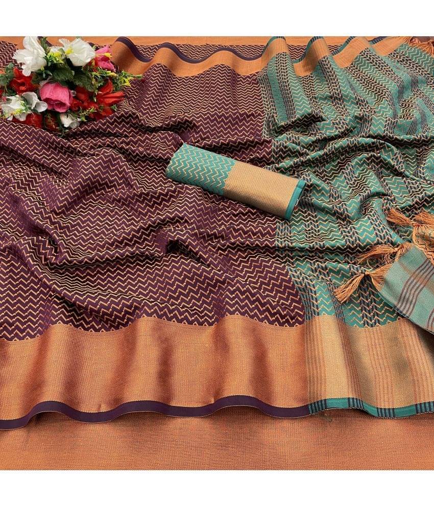 Gullak Art Silk Self Design Saree With Unstitched Blouse Piece ( Purple ) Gullak Art Silk Self Design Saree With Unstitched Blouse Piece ( Purple )