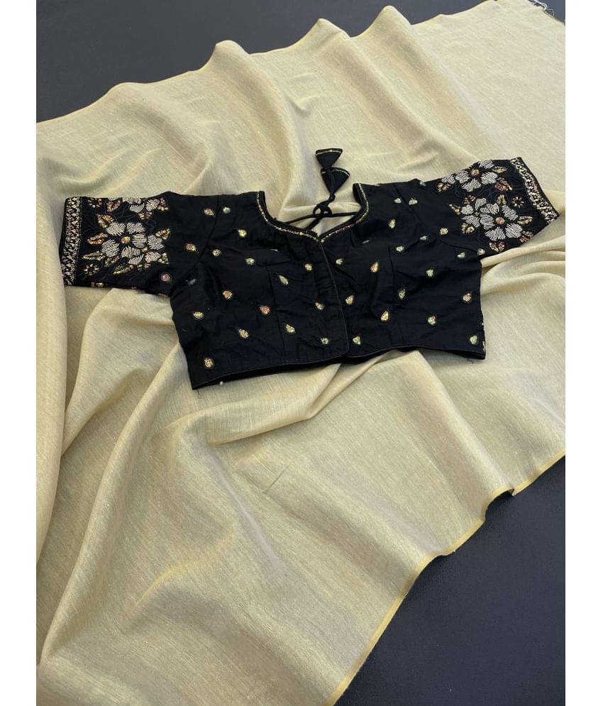 Gullak Art Silk Self Design Saree With Unstitched Blouse Piece ( Cream ) Gullak Art Silk Self Design Saree With Unstitched Blouse Piece ( Cream )