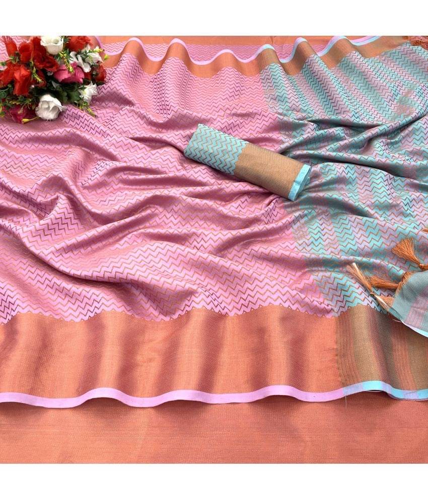 Gullak Art Silk Self Design Saree With Unstitched Blouse Piece ( Pink ) Gullak Art Silk Self Design Saree With Unstitched Blouse Piece ( Pink )