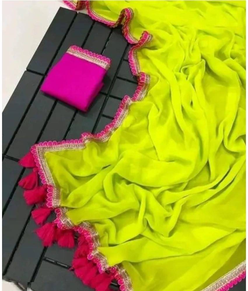 Gullak Georgette Embellished Saree With Unstitched Blouse Piece ( Green ) Gullak Georgette Embellished Saree With Unstitched Blouse Piece ( Green )