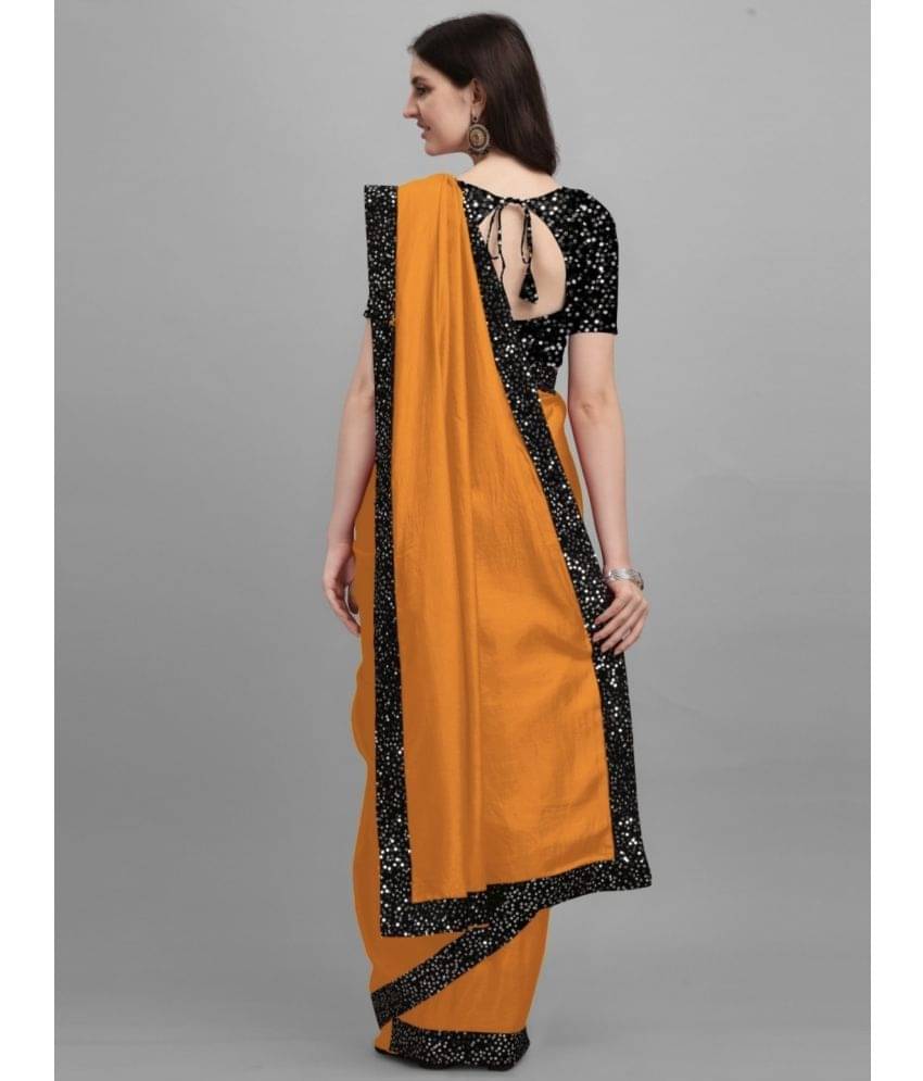     			Gullak Lycra Dyed Saree With Unstitched Blouse Piece ( Mustard )