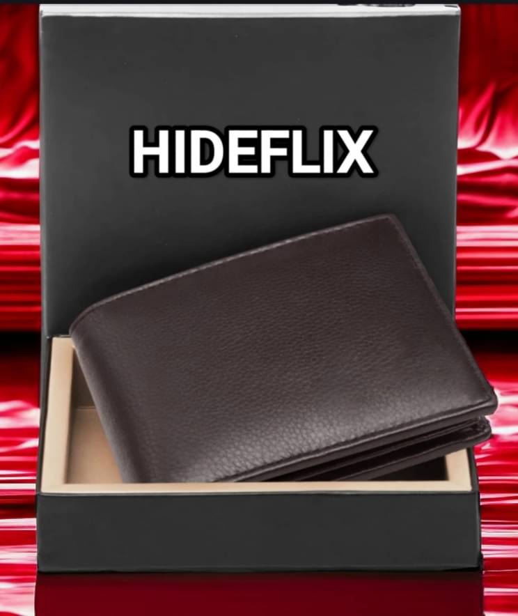     			HIDEFLIX Leather Solid Men's Regular Wallet With 7 Slots For Card ( Brown , Pack of 1 )