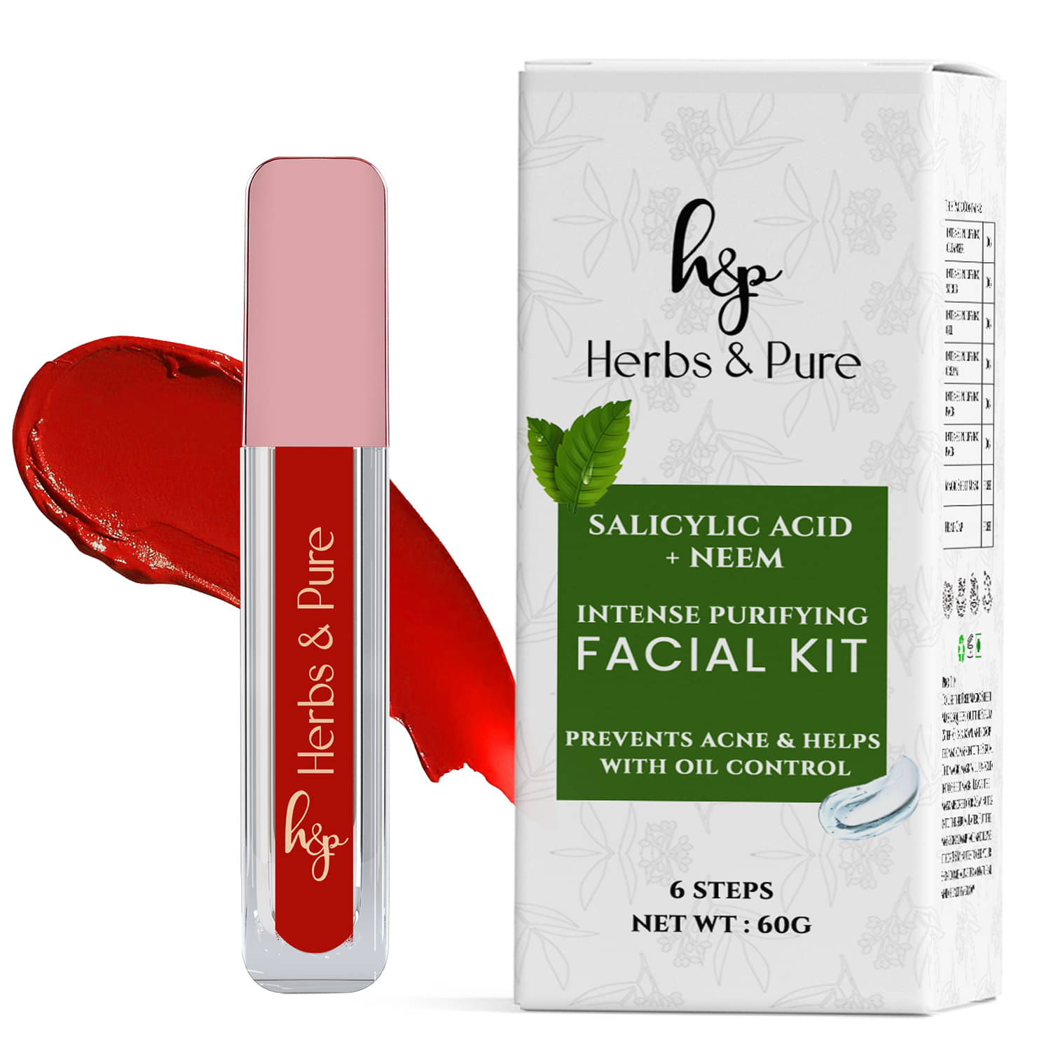 Herbs and Pure Neem Facial Kit & Smudge Proof Bold Lipstick- Rose Desire (Pack of 1 of 2, 66g) Herbs and Pure Neem Facial Kit & Smudge Proof Bold Lipstick- Rose Desire (Pack of 1 of 2, 66g)