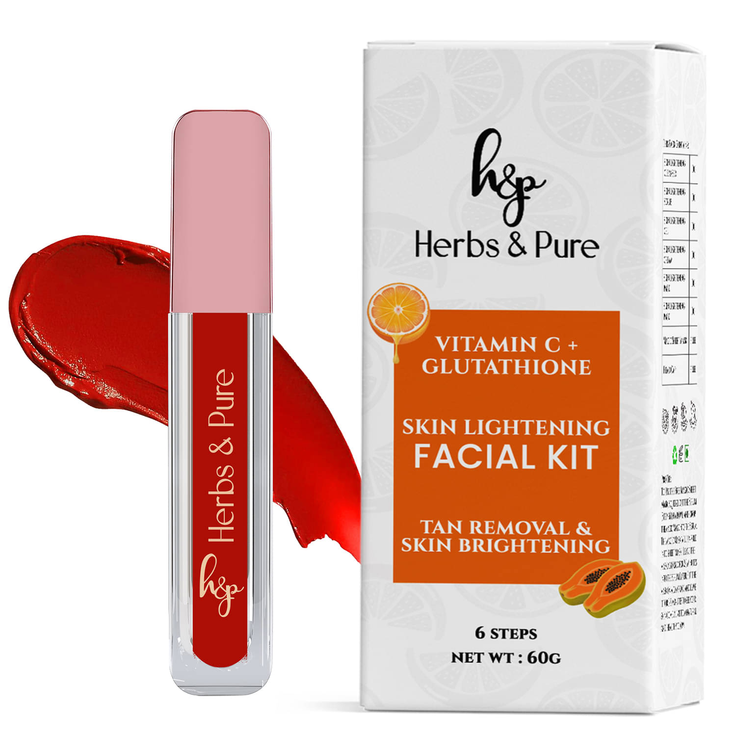 Herbs and Pure Vitamin C Facial Kit & Long Lasting Liquid Lipstick- Rose Desire, Set of 2, 66g) Herbs and Pure Vitamin C Facial Kit & Long Lasting Liquid Lipstick- Rose Desire, Set of 2, 66g)
