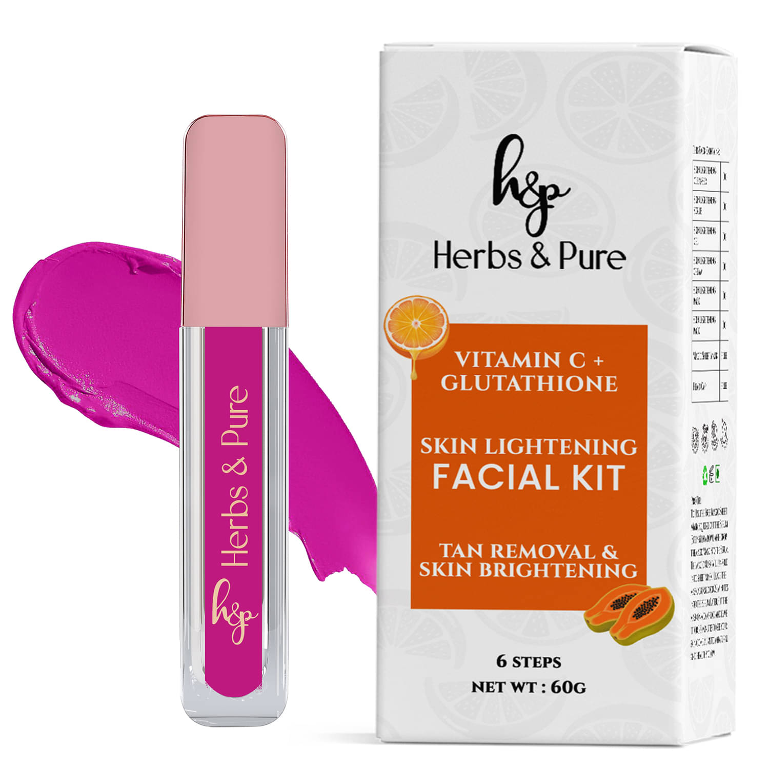 Herbs and Pure Vitamin C Facial Kit & Light Weight Liquid Lipstick- Pink Charm, Set of 2, 66g) Herbs and Pure Vitamin C Facial Kit & Light Weight Liquid Lipstick- Pink Charm, Set of 2, 66g)