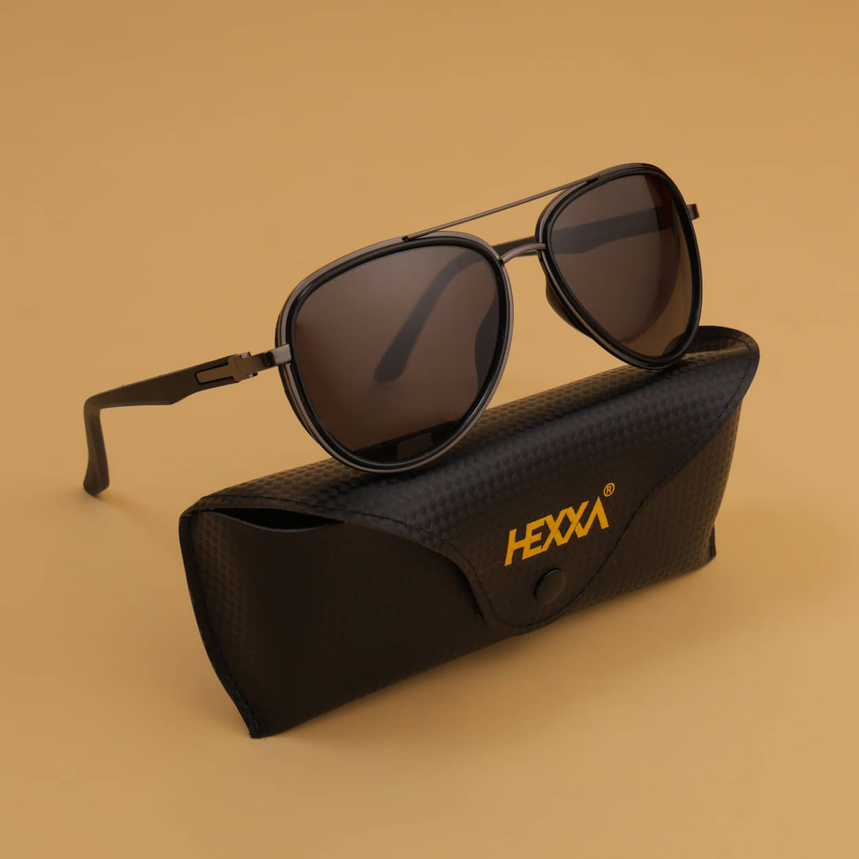Hexxa Black Pilot Sunglasses ( Pack of 1 ) - Sunglasses | Buy online on ZillyBuy