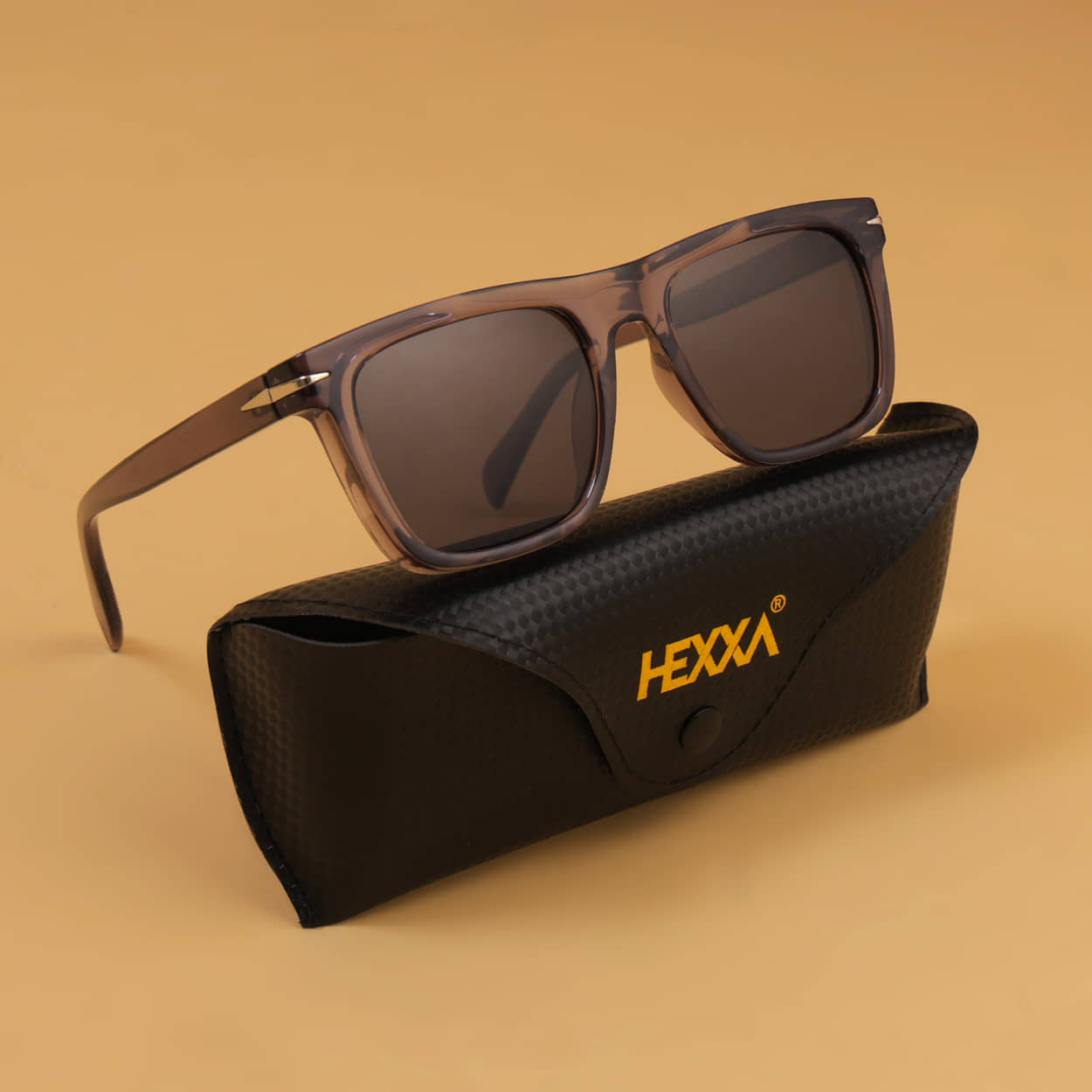 Hexxa Brown Rectangular Sunglasses ( Pack of 1 ) - Sunglasses | Buy online on ZillyBuy