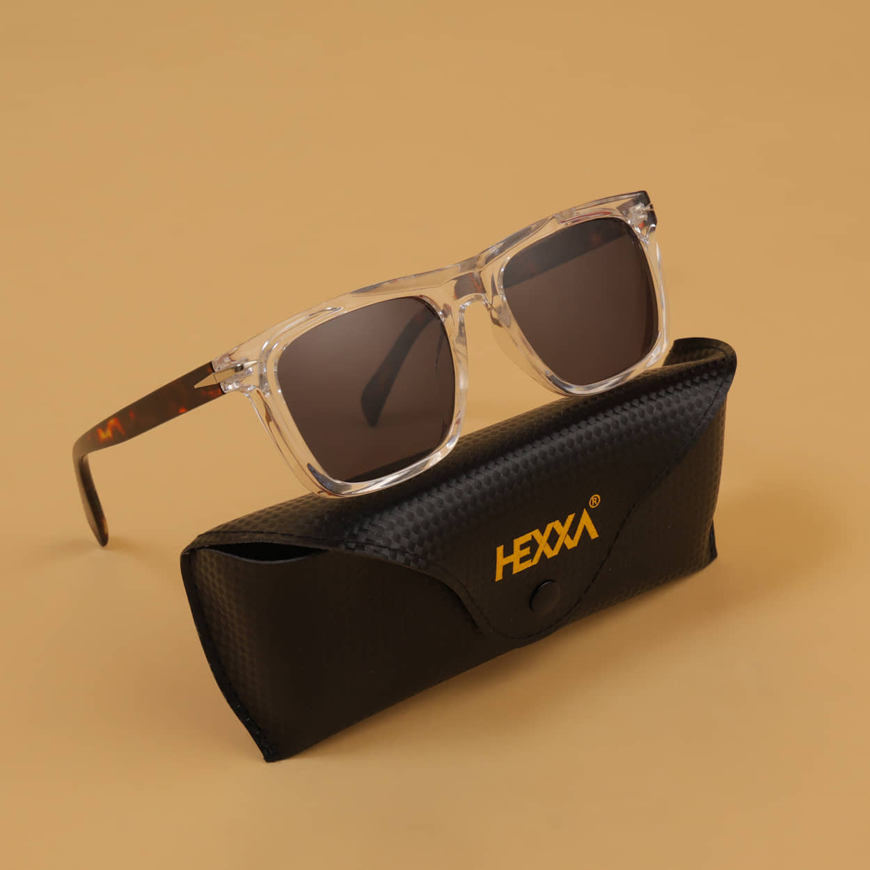 Hexxa Brown Rectangular Sunglasses ( Pack of 1 ) - Sunglasses | Buy online on ZillyBuy