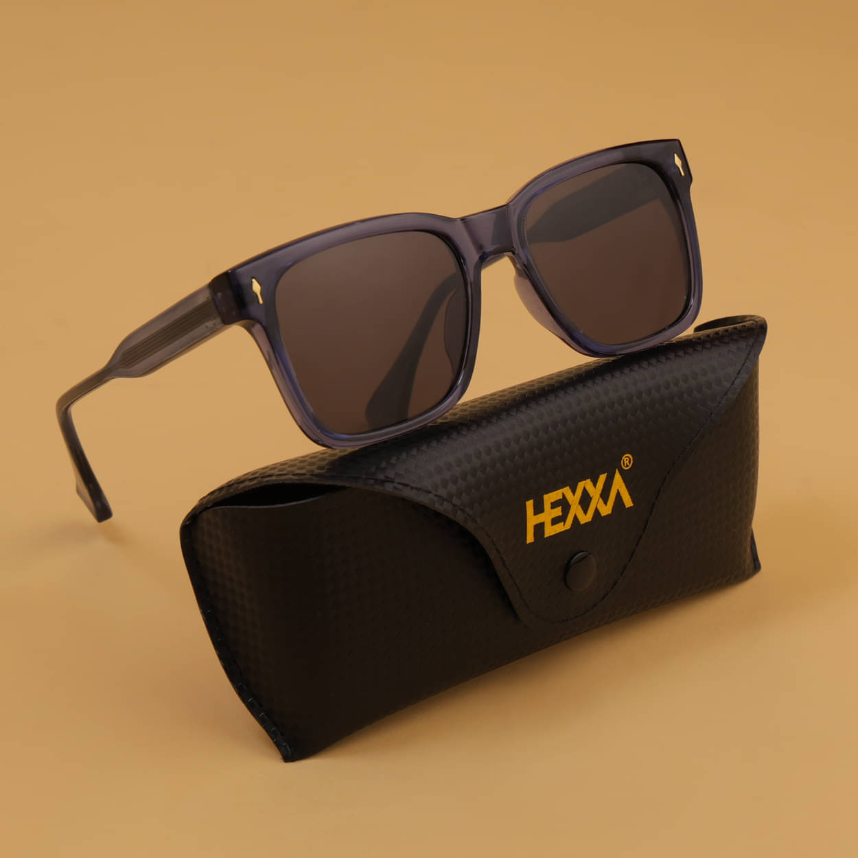     			Hexxa Navy Blue Rectangular Sunglasses ( Pack of 1 )