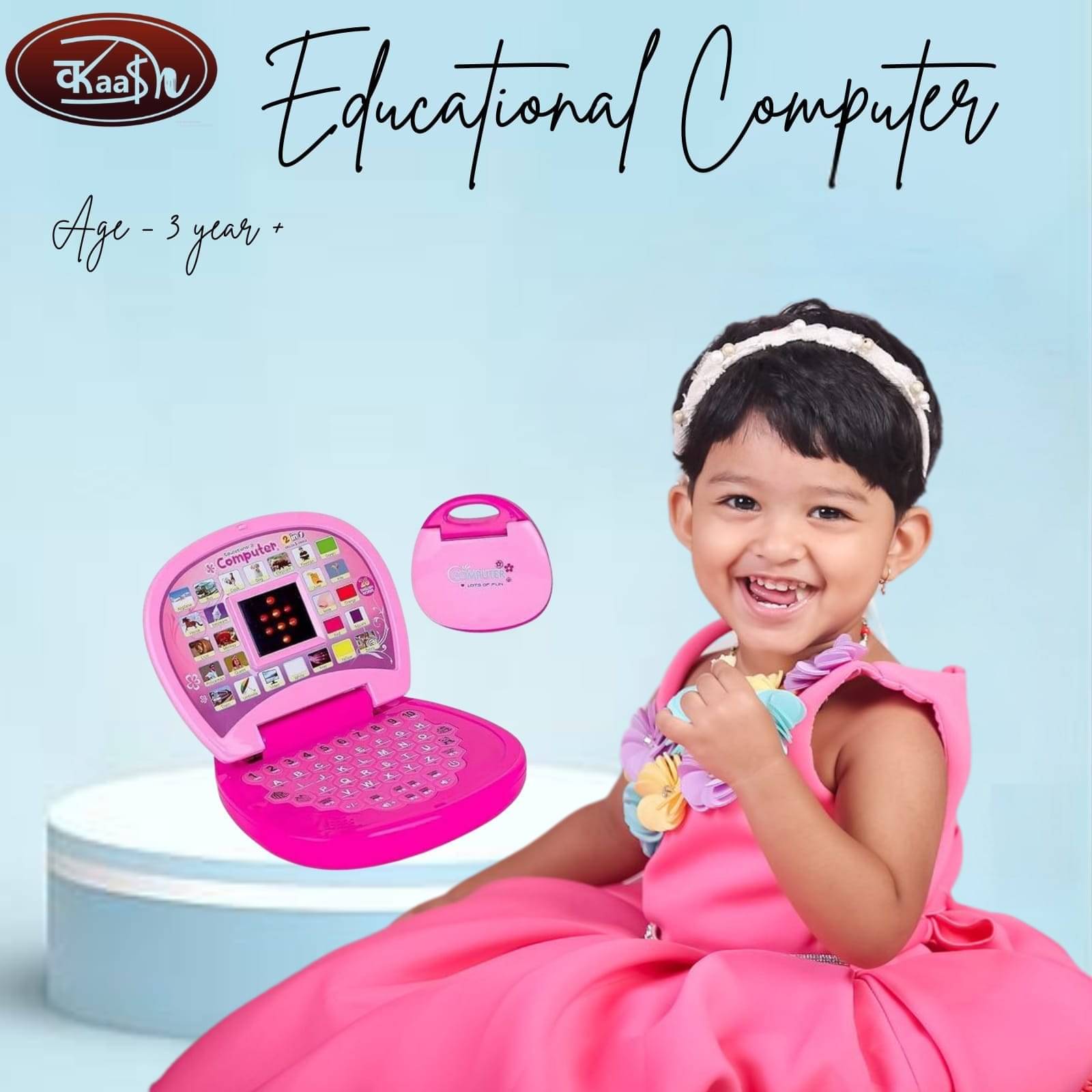     			Kaash collections Educational Laptop Toy with Led Light Music Effect Number Alphabet Charts Learning Toy Return Gift
