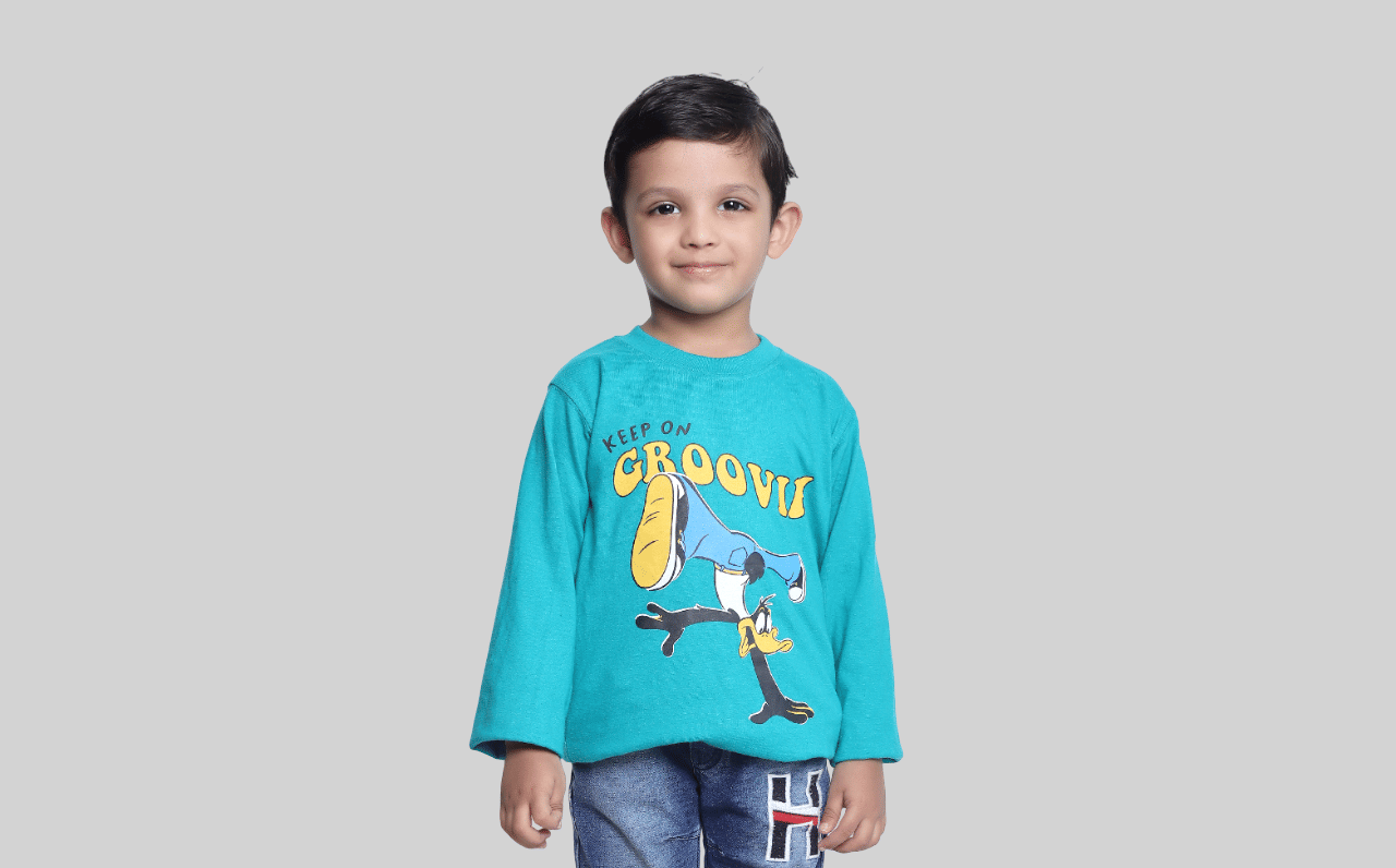     			Kidzee Kingdom Pack of 3 Boys Cotton T-Shirt ( Blue )