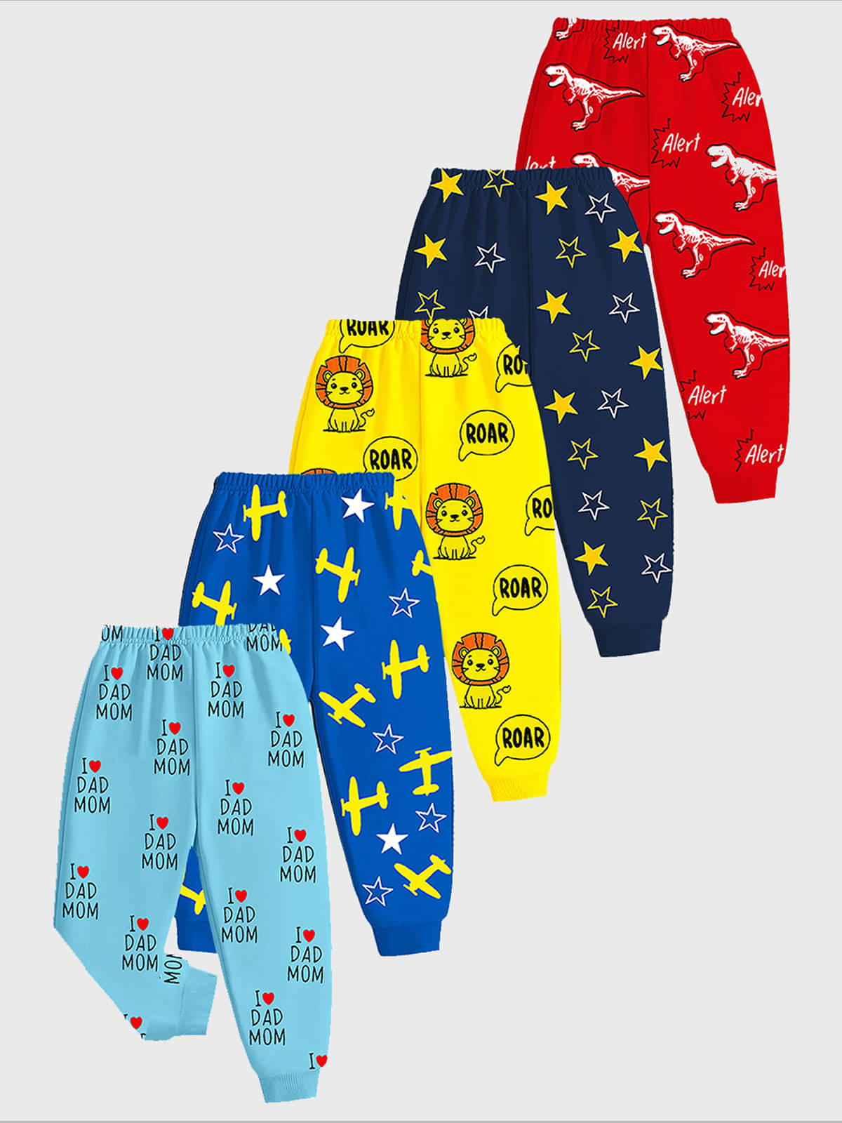     			Kuchipoo Pack of 5 Boys Cotton Blend Trackpant ( Multicolor 1 )