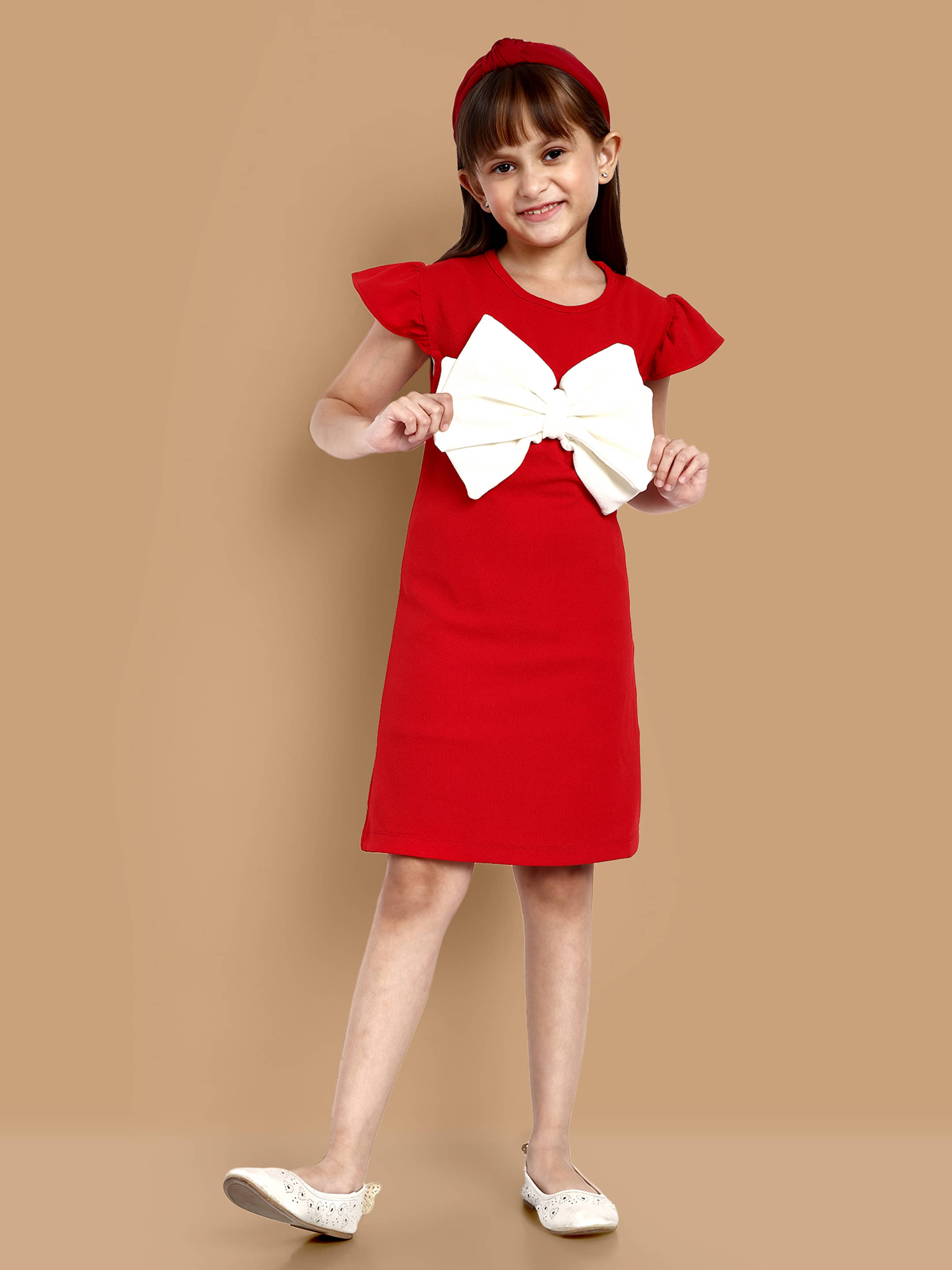 Lazy Shark Cotton Blend Dress For Girls ( Pack of 1 , Red ) Lazy Shark Cotton Blend Dress For Girls ( Pack of 1 , Red )