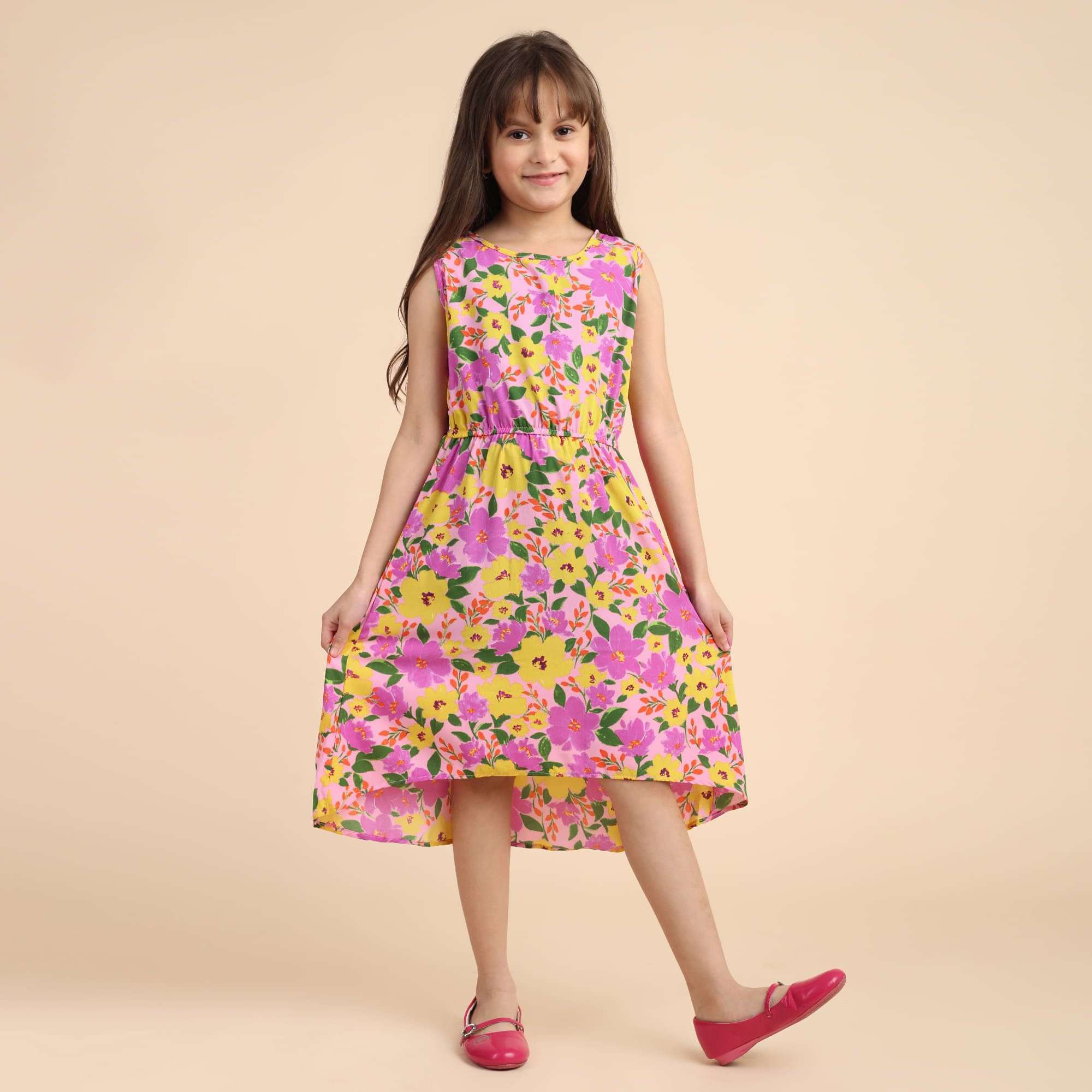 Lazy Shark Polyester Dress For Girls ( Pack of 1 , Multicolor ) Lazy Shark Polyester Dress For Girls ( Pack of 1 , Multicolor )