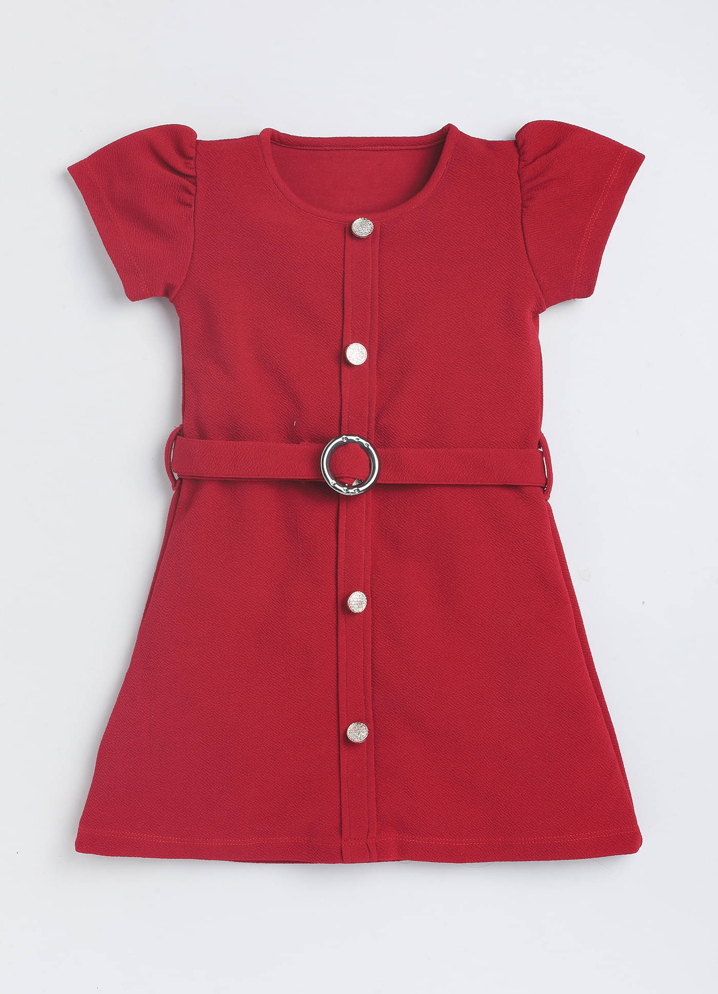     			Lazy Shark Polyester Dress For Girls ( Pack of 1 , Maroon )