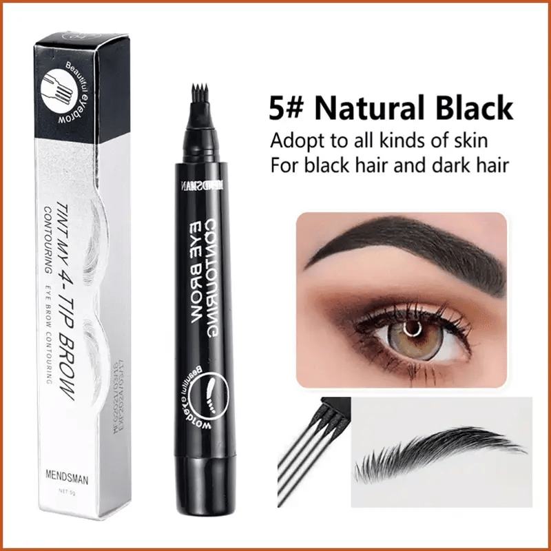     			Lenon 4 tips Eyebrow Pencil Natural Black Brow Eyebrow Kit Black 10 g