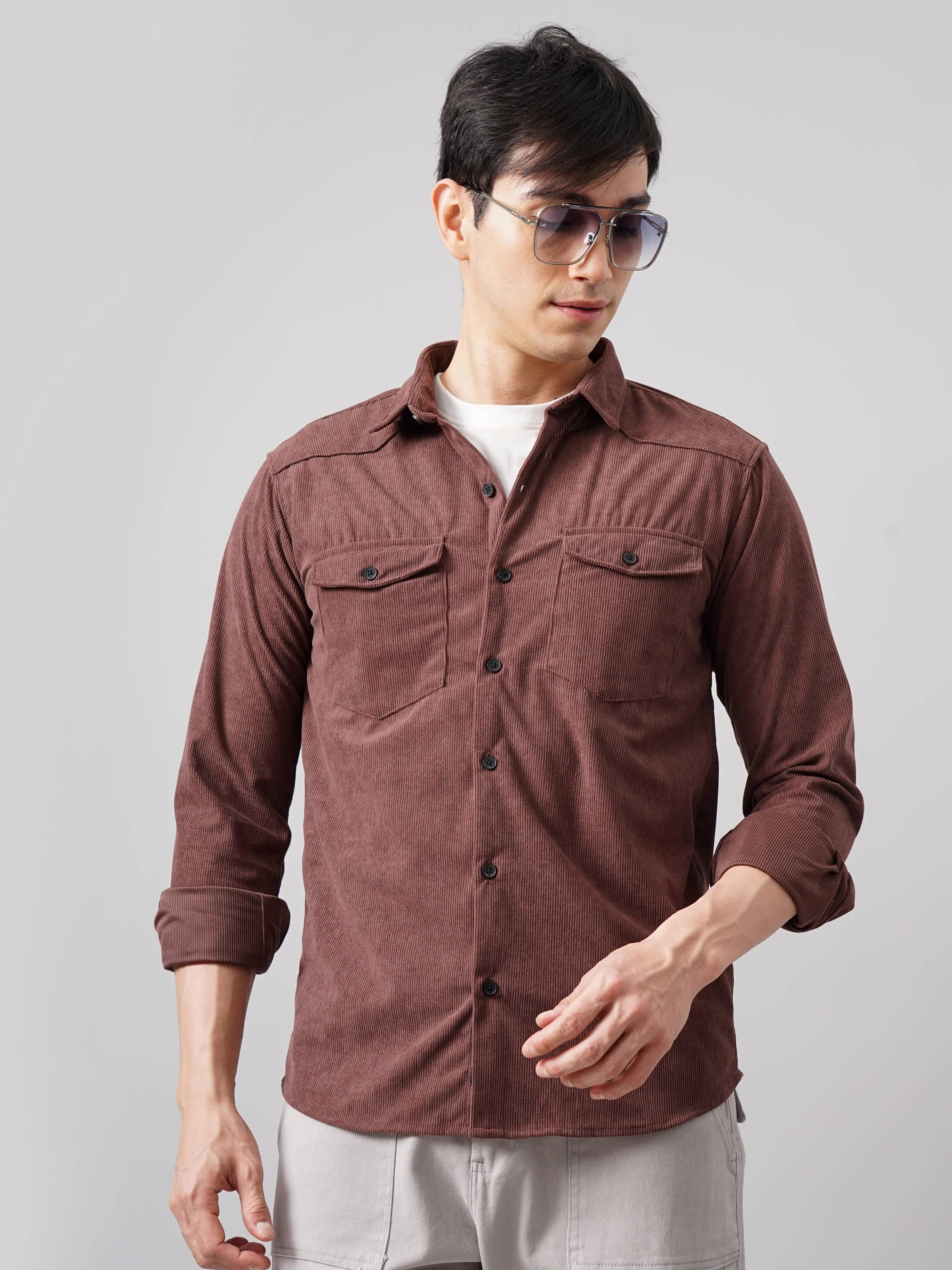     			Paul Street Polyester Slim Fit Striped Full Sleeves Men's Casual Shirt - Rust ( Pack of 1 )