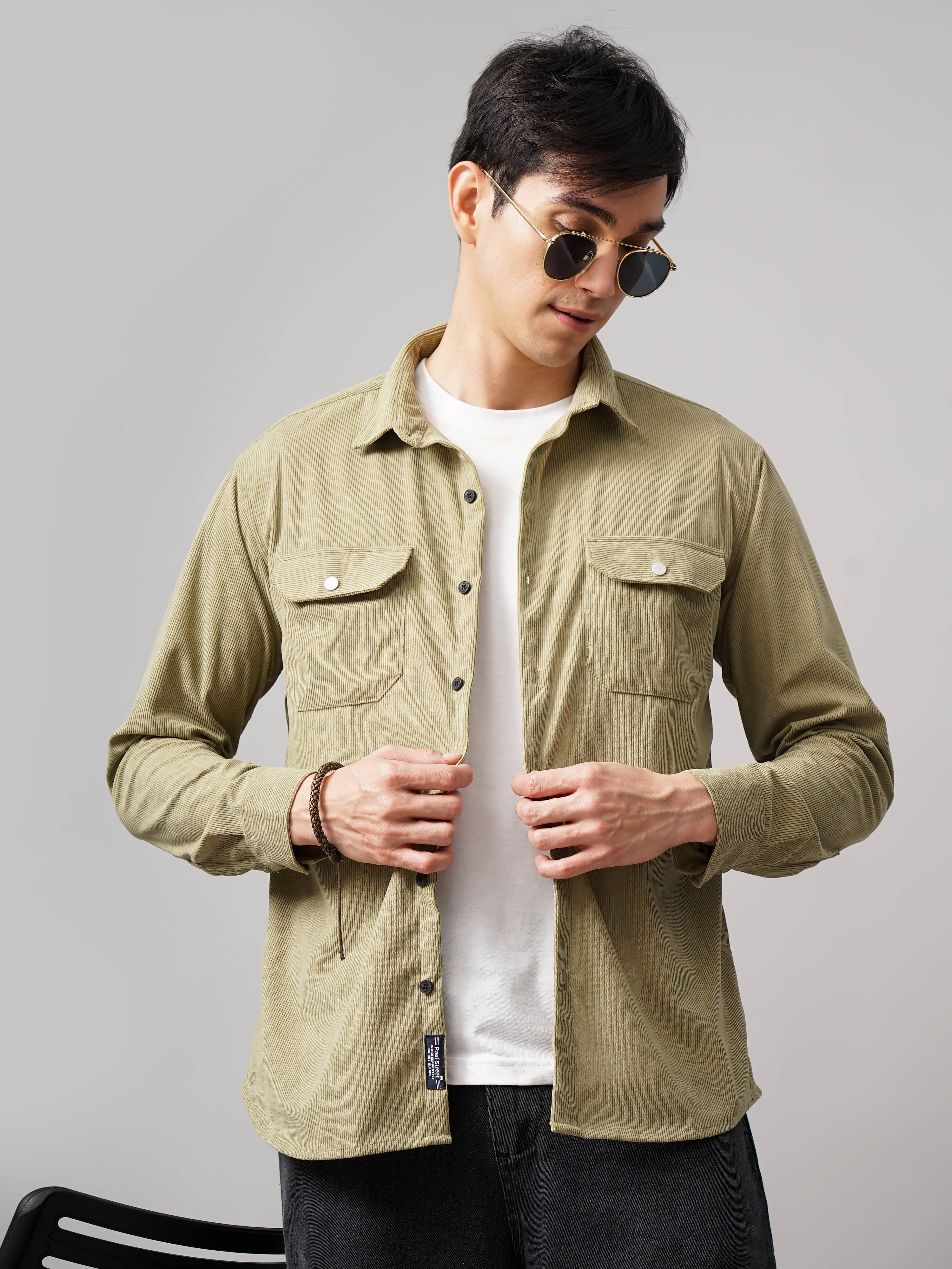 Paul Street Polyester Slim Fit Striped Full Sleeves Men's Casual Shirt - Green ( Pack of 1 ) Paul Street Polyester Slim Fit Striped Full Sleeves Men's Casual Shirt - Green ( Pack of 1 )