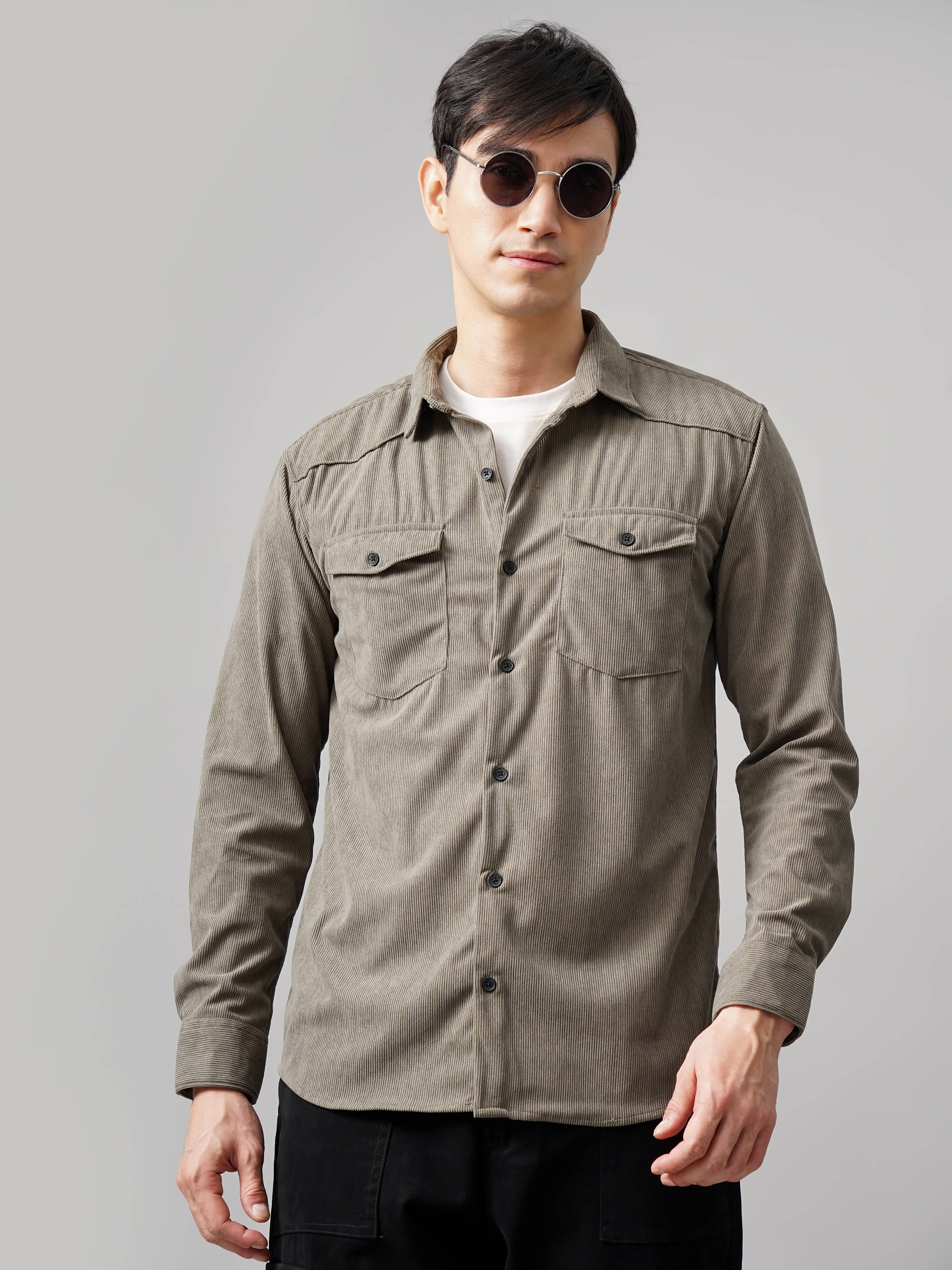     			Paul Street Polyester Slim Fit Striped Full Sleeves Men's Casual Shirt - Grey ( Pack of 1 )