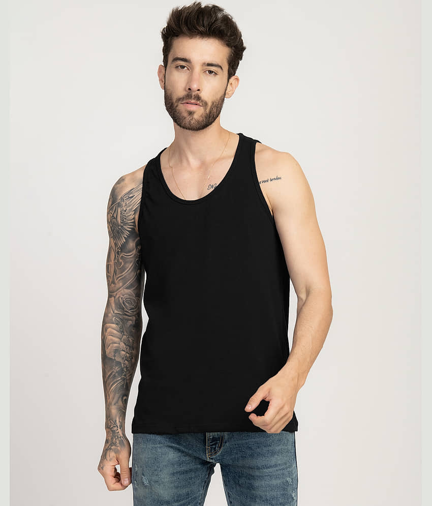 Stylogue Pack of 1 Cotton Blend Basic Vest For Men ( Black ) - Nightwear & Loungewear | Buy online on ZillyBuy