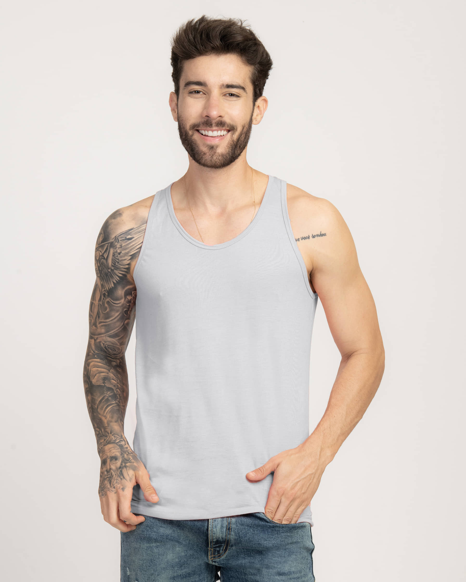 Stylogue Pack of 1 Cotton Blend Basic Vest For Men ( Grey ) - Nightwear & Loungewear | Buy online on ZillyBuy