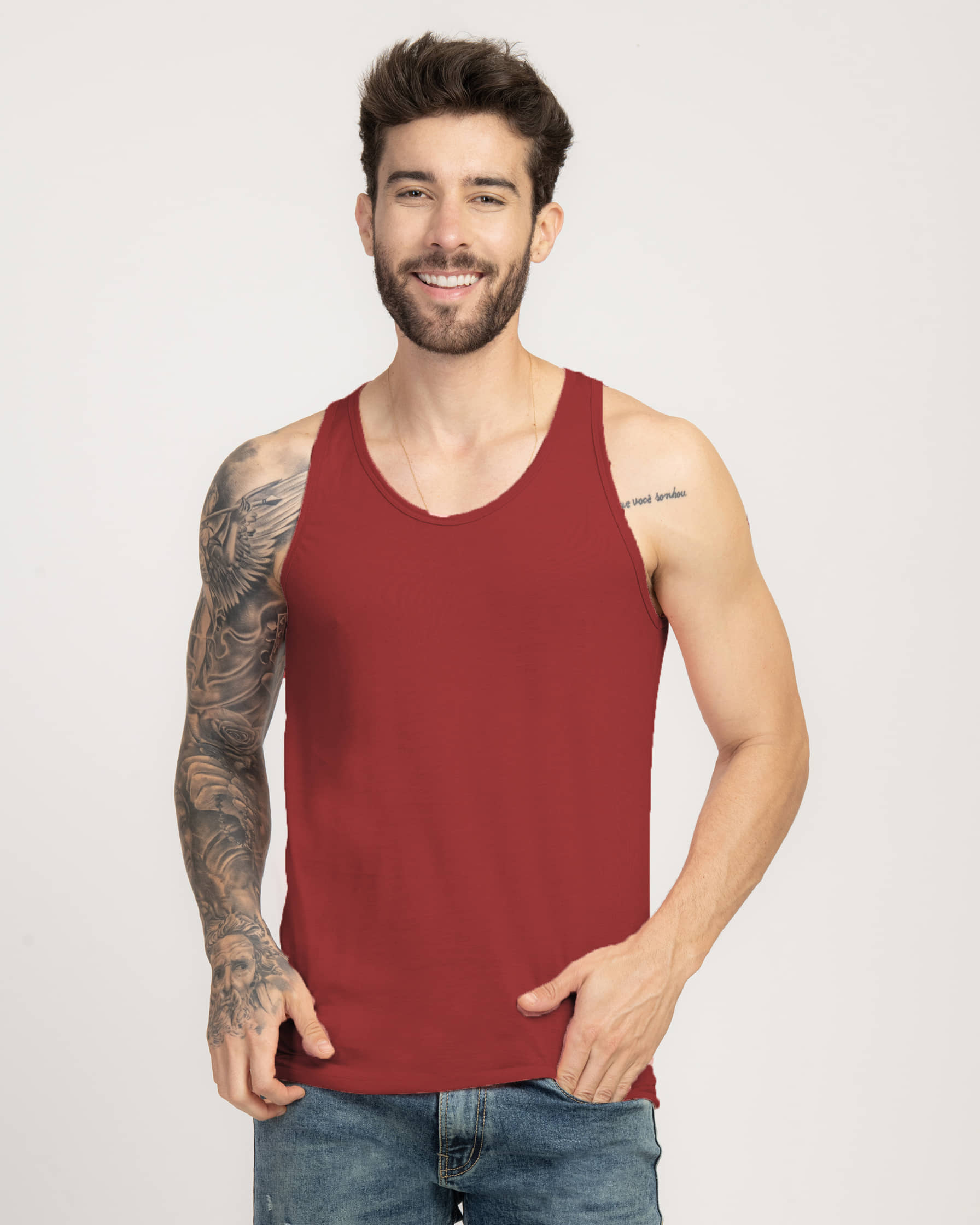 Stylogue Pack of 1 Cotton Blend Basic Vest For Men ( Maroon ) - Nightwear & Loungewear | Buy online on ZillyBuy