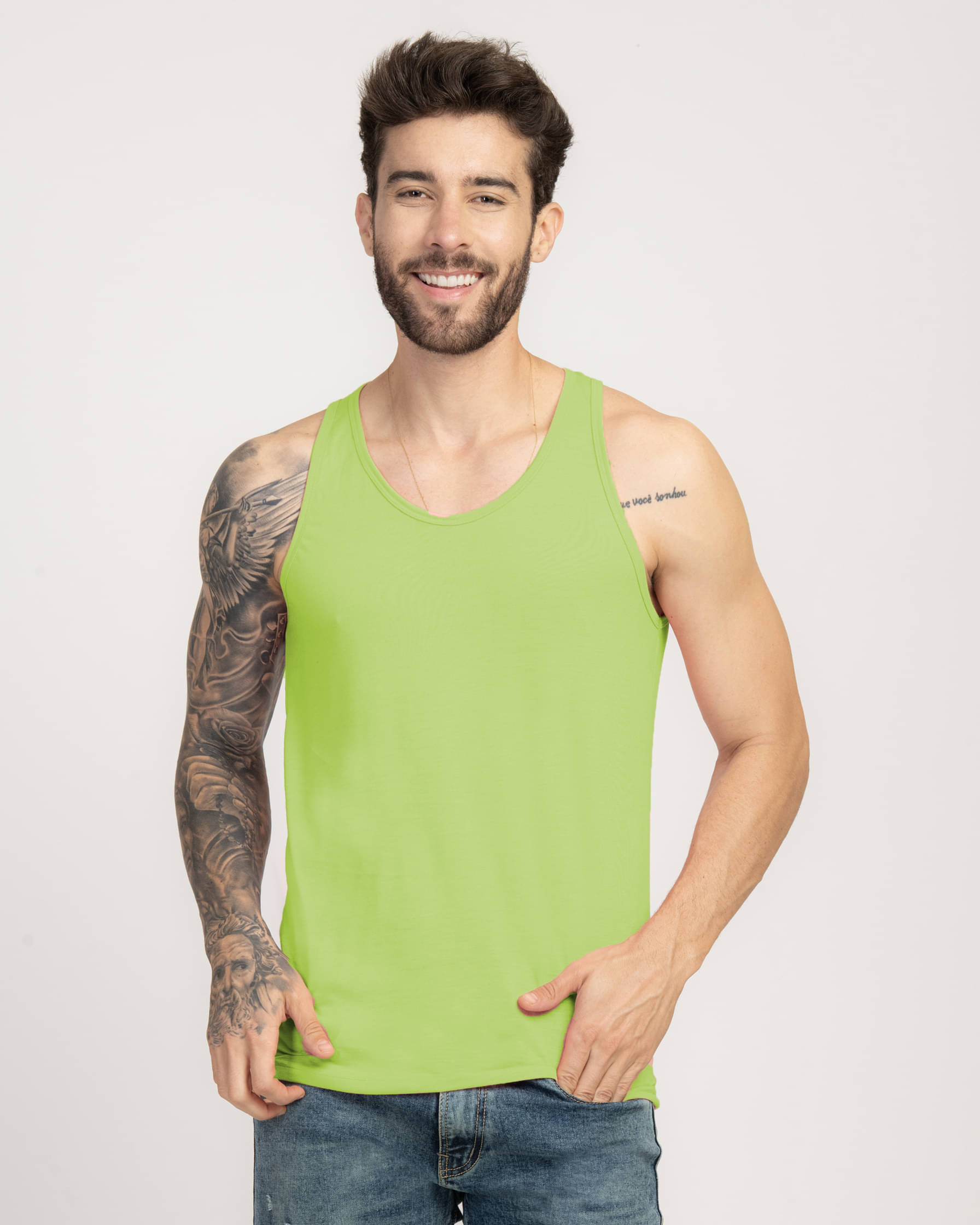    			Stylogue Pack of 1 Cotton Blend Basic Vest For Men ( Light Green )