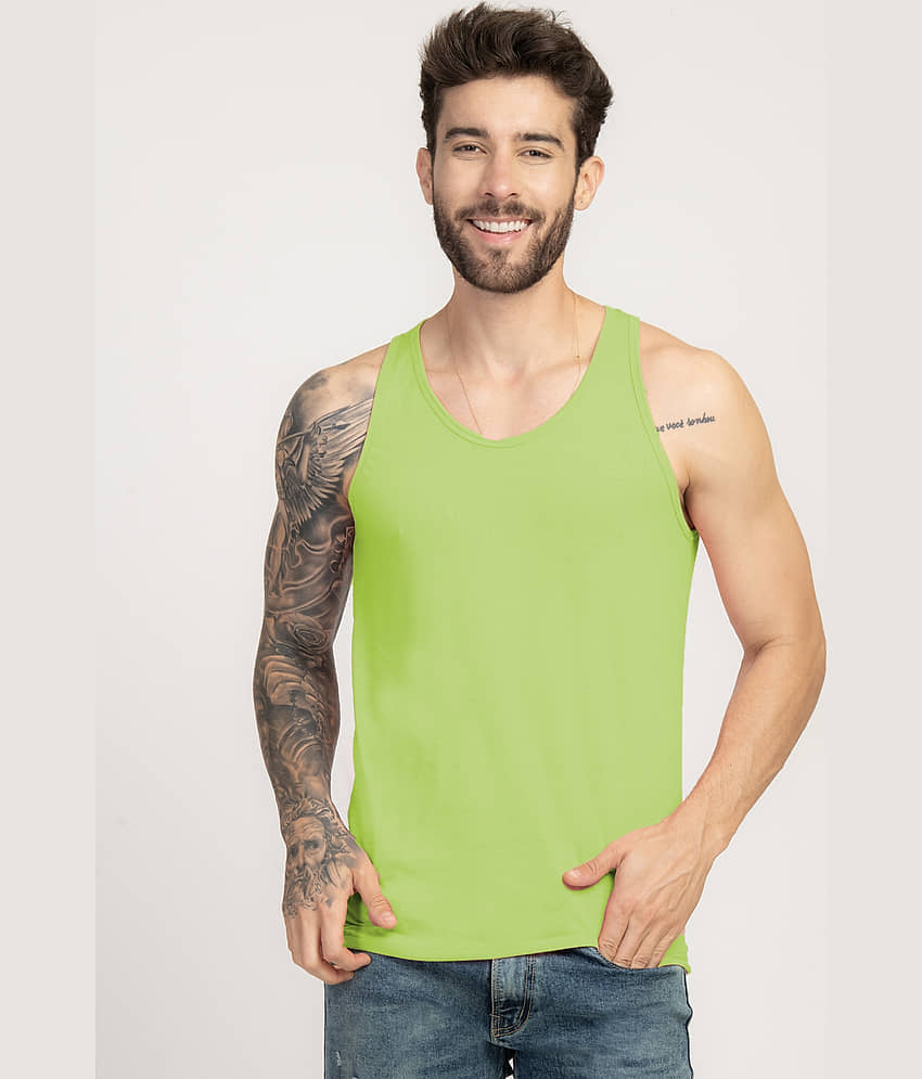 Stylogue Pack of 1 Cotton Blend Basic Vest For Men ( Light Green ) - Nightwear & Loungewear | Buy online on ZillyBuy