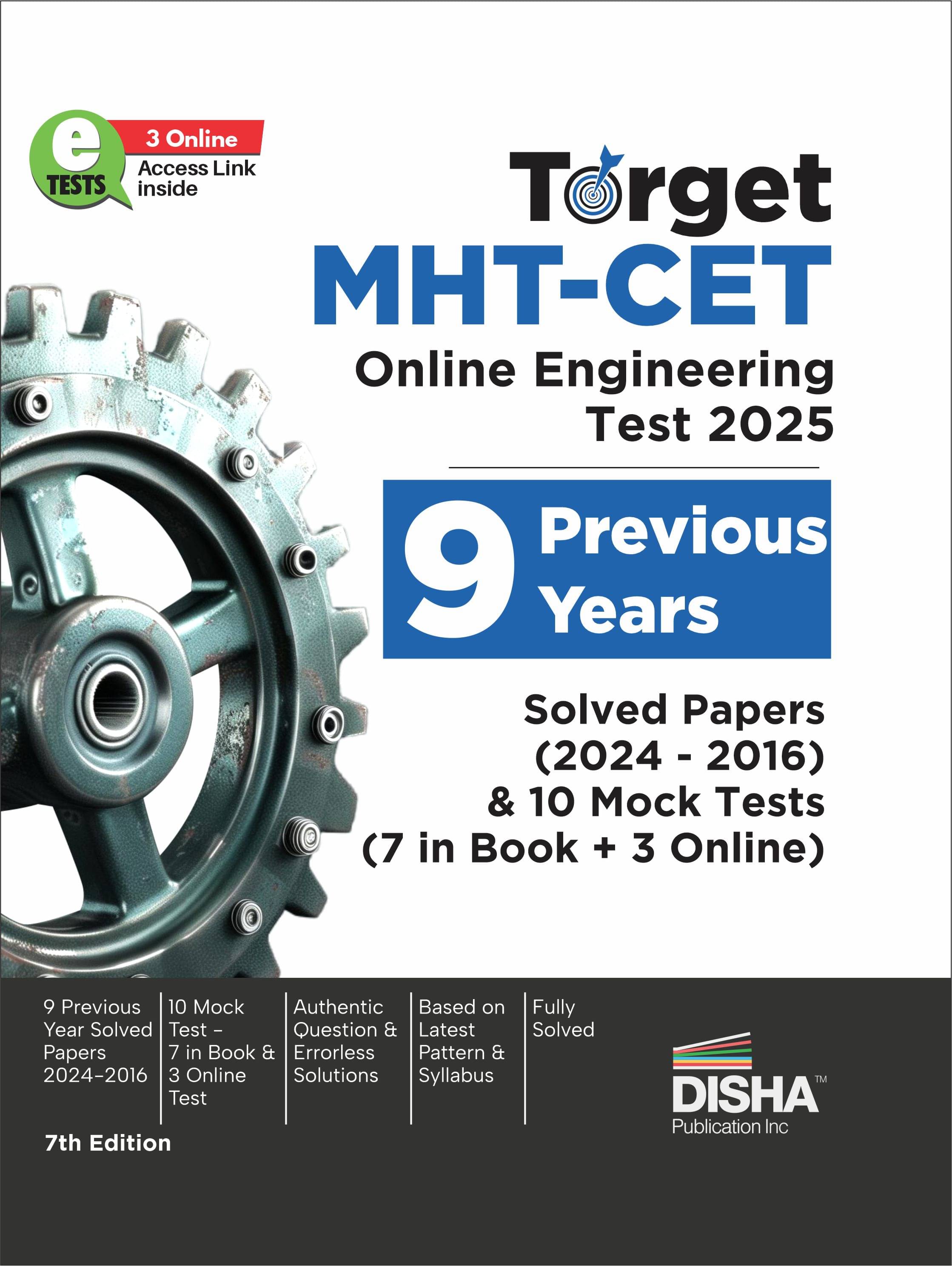TARGET MHT-CET Online Engineering Test 2025 - 9 Previous Year Solved Papers (2024 - 2016) & 10 Mock Tests (7 in Book + 3 Online) 7th Edition | Maharas TARGET MHT-CET Online Engineering Test 2025 - 9 Previous Year Solved Papers (2024 - 2016) & 10 Mock Tests (7 in Book + 3 Online) 7th Edition | Maharas