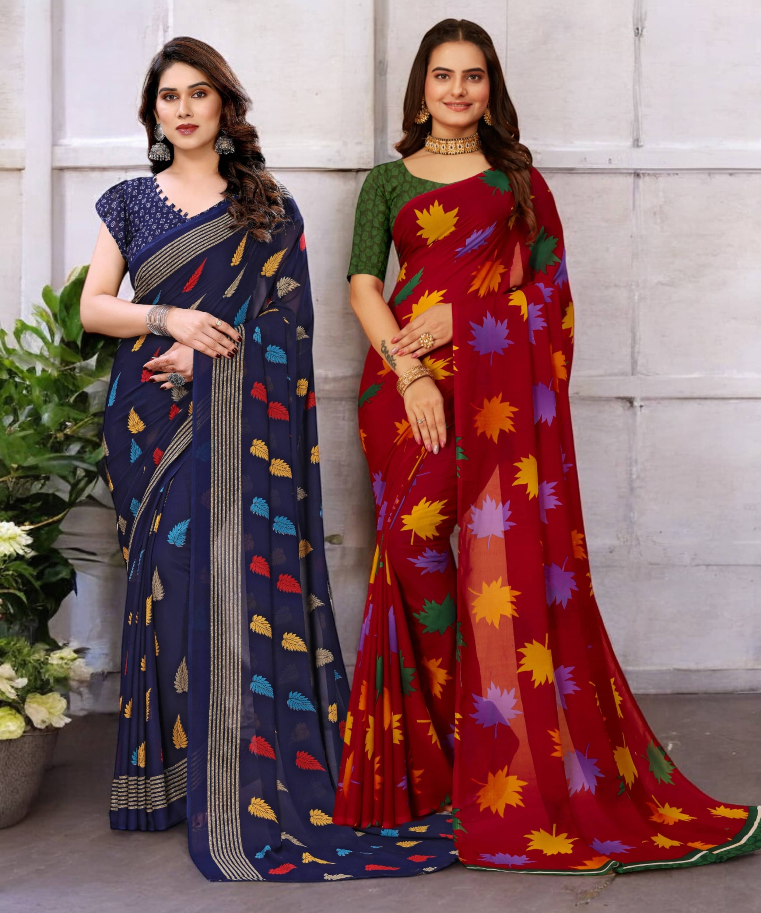 TTH Georgette Printed Saree With Unstitched Blouse Piece ( Multicolor ) TTH Georgette Printed Saree With Unstitched Blouse Piece ( Multicolor )