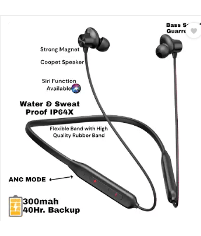 UCOOL Bullet B. Bluetooth Neckband In-the-ear Bluetooth Headset with Upto 20h Talktime Noise Cancellation - Red