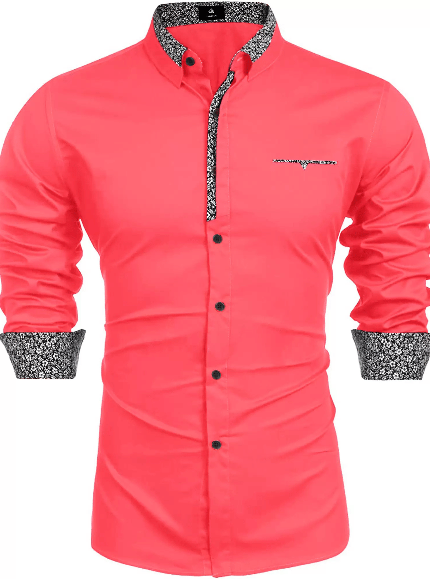     			VERTUSY Cotton Blend Regular Fit Solids Full Sleeves Men's Casual Shirt - Pink ( Pack of 1 )
