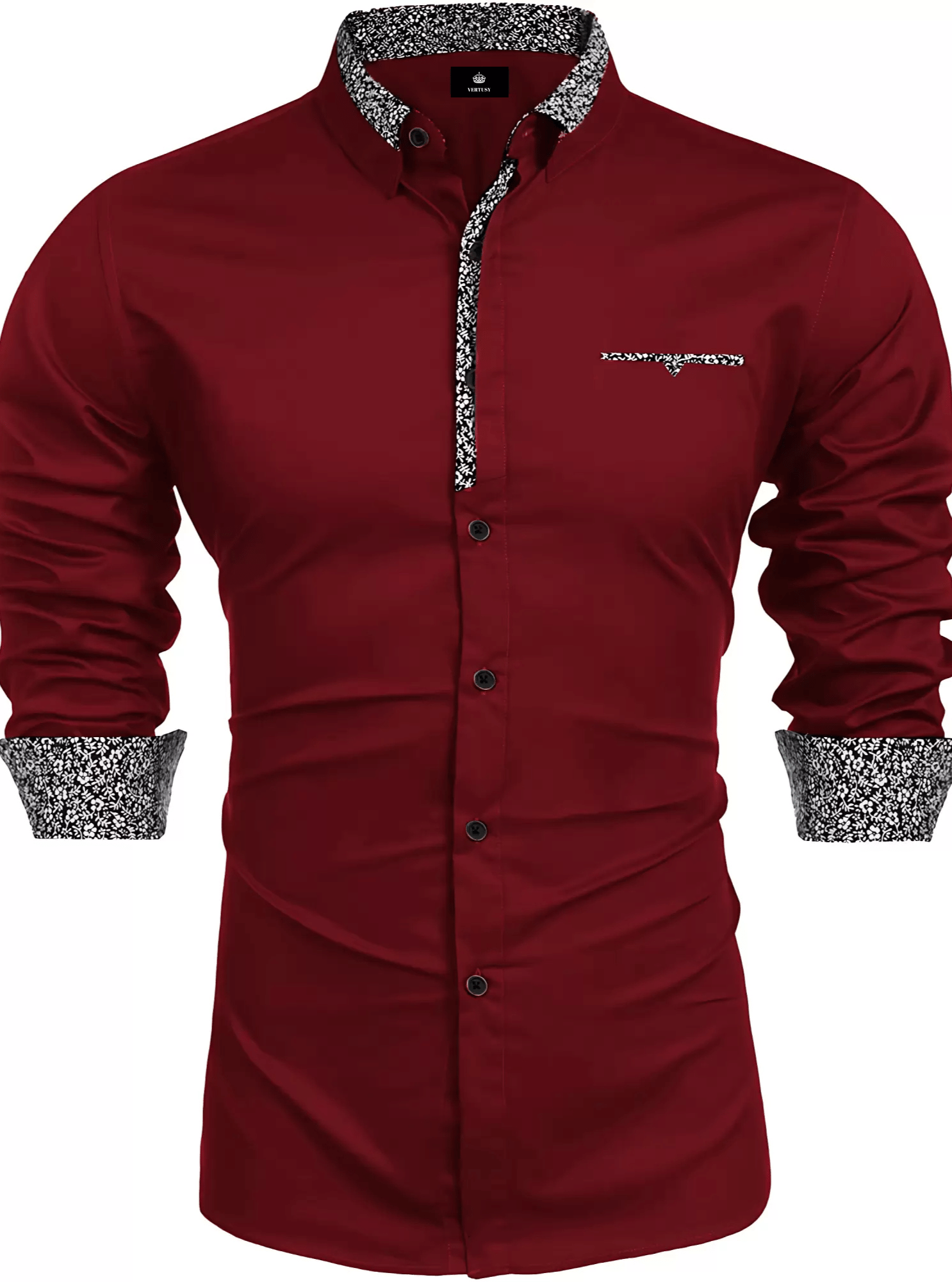 VERTUSY Cotton Blend Regular Fit Solids Full Sleeves Men's Casual Shirt - Maroon ( Pack of 1 ) VERTUSY Cotton Blend Regular Fit Solids Full Sleeves Men's Casual Shirt - Maroon ( Pack of 1 )